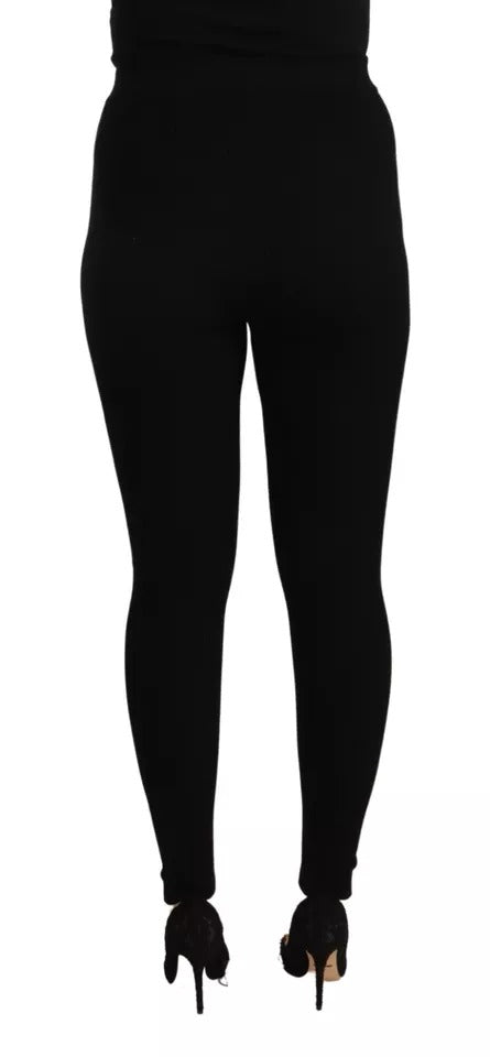 Dolce & Gabbana Stretch Wool Leggings — Black, view 4