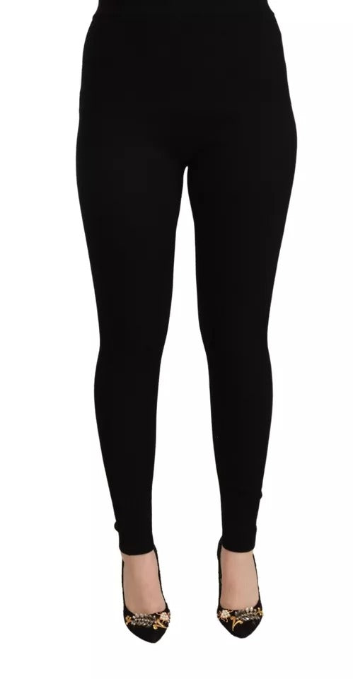 Dolce & Gabbana Stretch Wool Leggings — Black, view 6