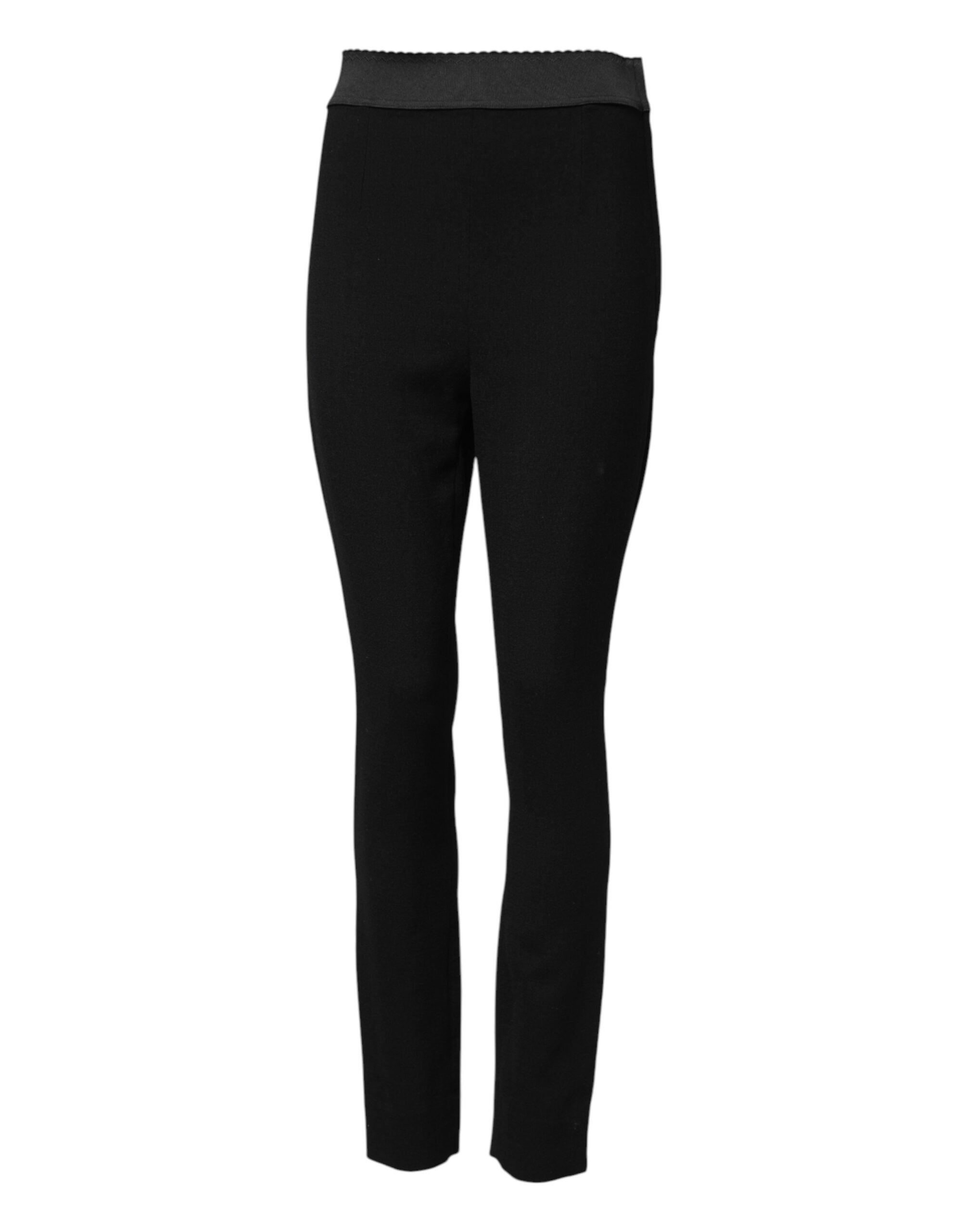 Dolce & Gabbana Virgin Wool Stretch Leggings — Black by Dolce Gabbana