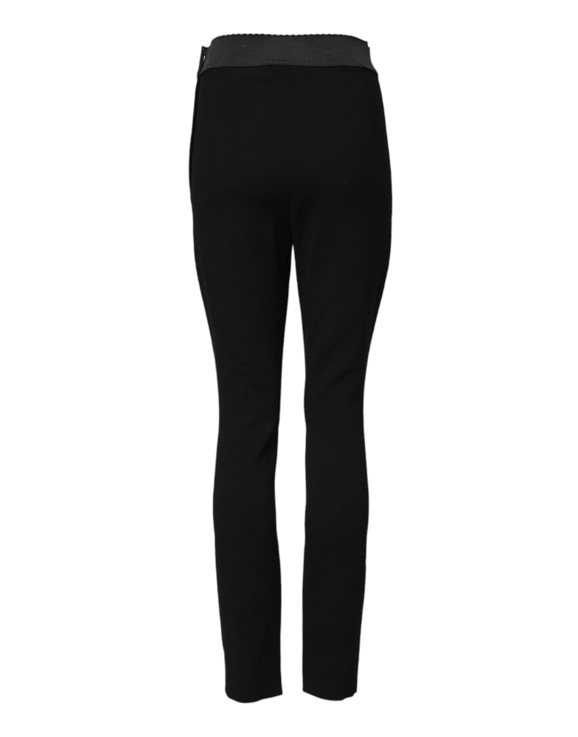 Dolce & Gabbana Virgin Wool Stretch Leggings — Black, view 3
