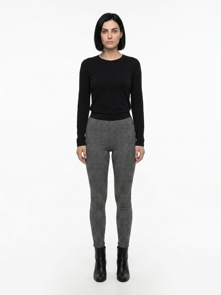 Dolce & Gabbana Checked Polyamide Leggings — Gray by Dolce Gabbana