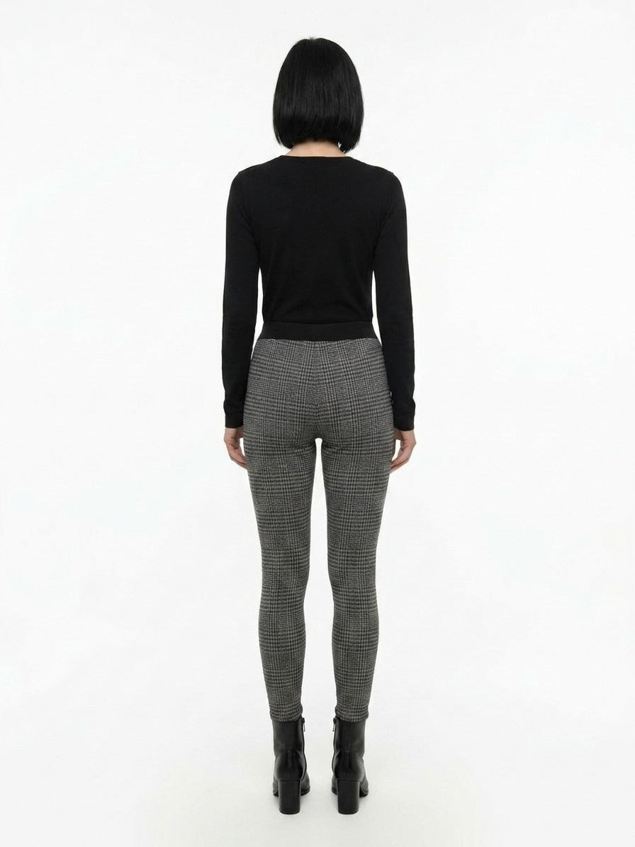 Dolce & Gabbana Checked Polyamide Leggings — Gray, view 2