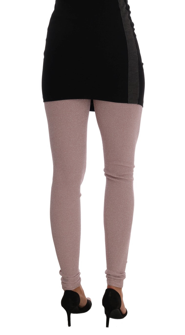 Dolce & Gabbana Stretch Rayon Leggings — Pink, view 3