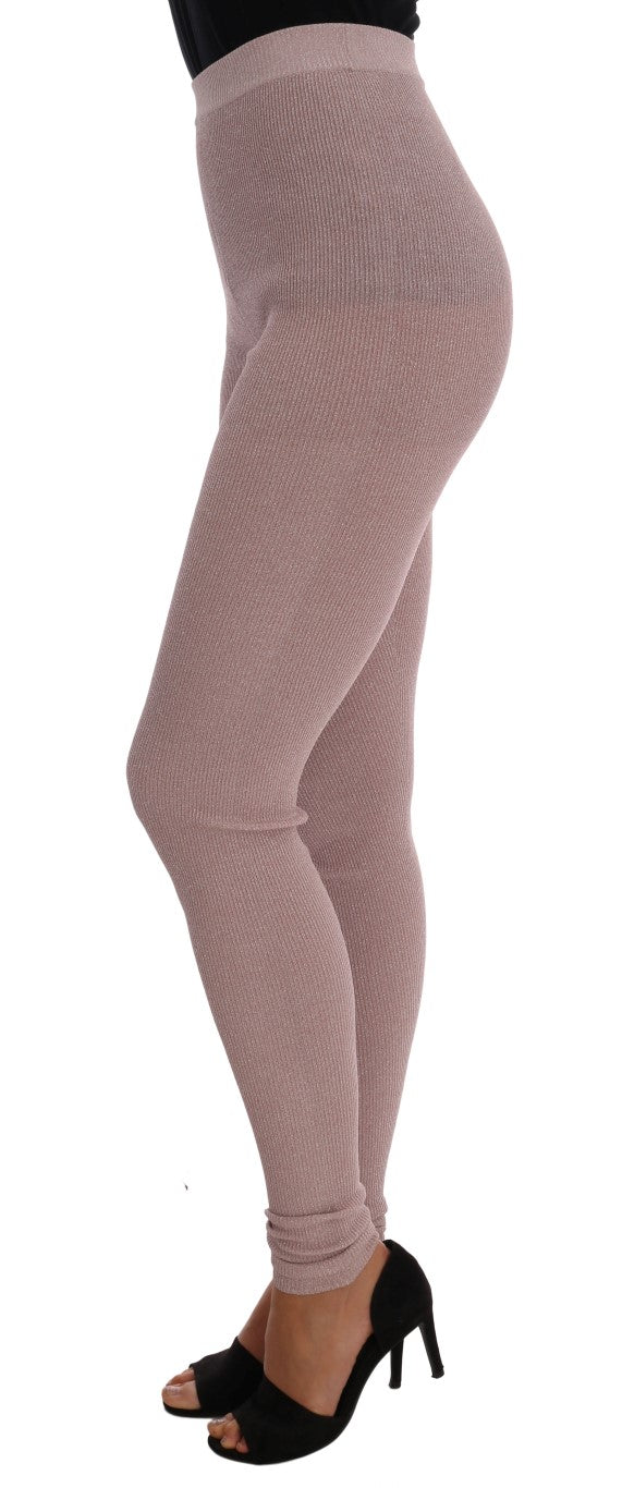 Dolce & Gabbana Stretch Rayon Leggings — Pink, view 4