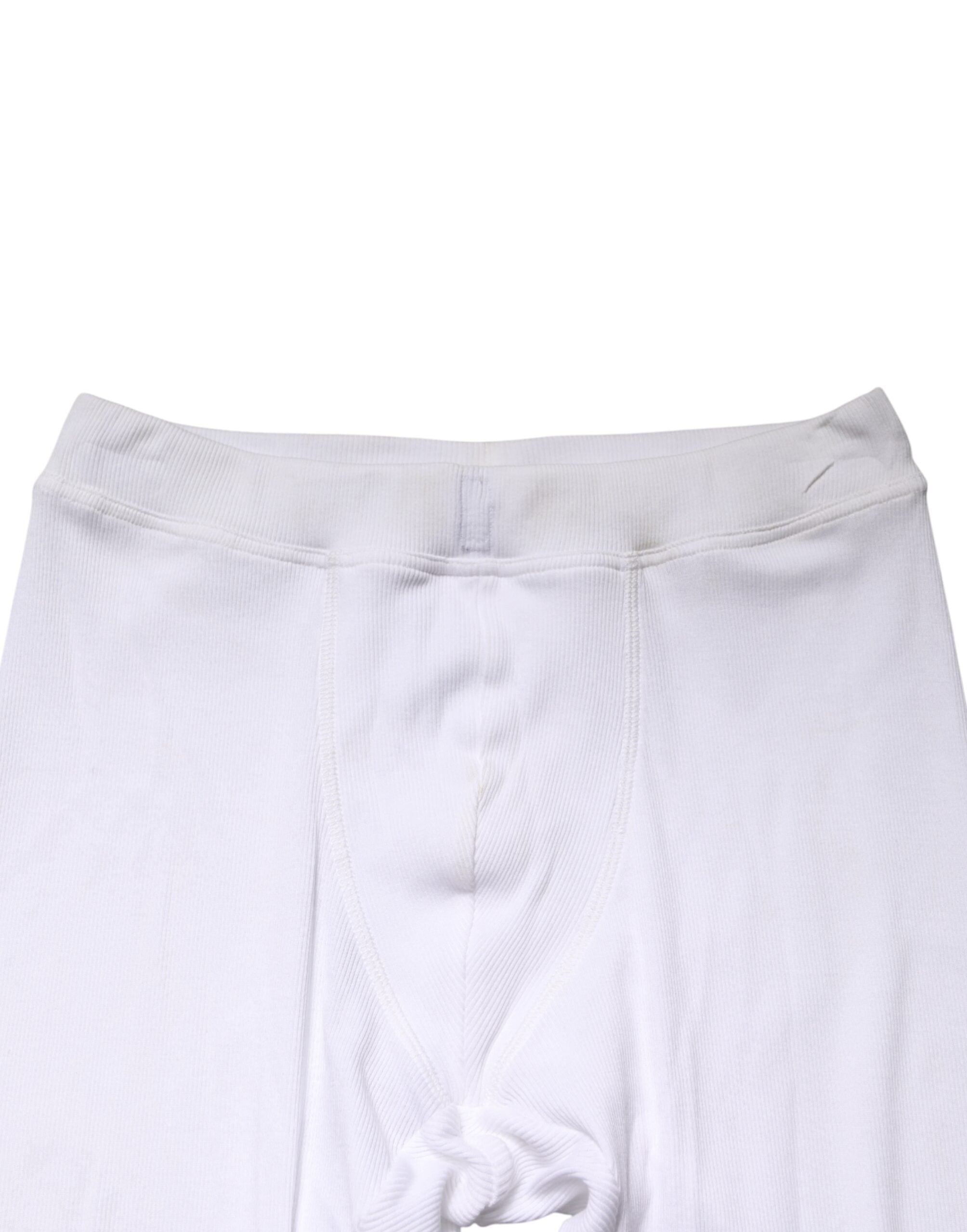 Dolce & Gabbana Cotton Mid-Waist Leggings — White, view 4