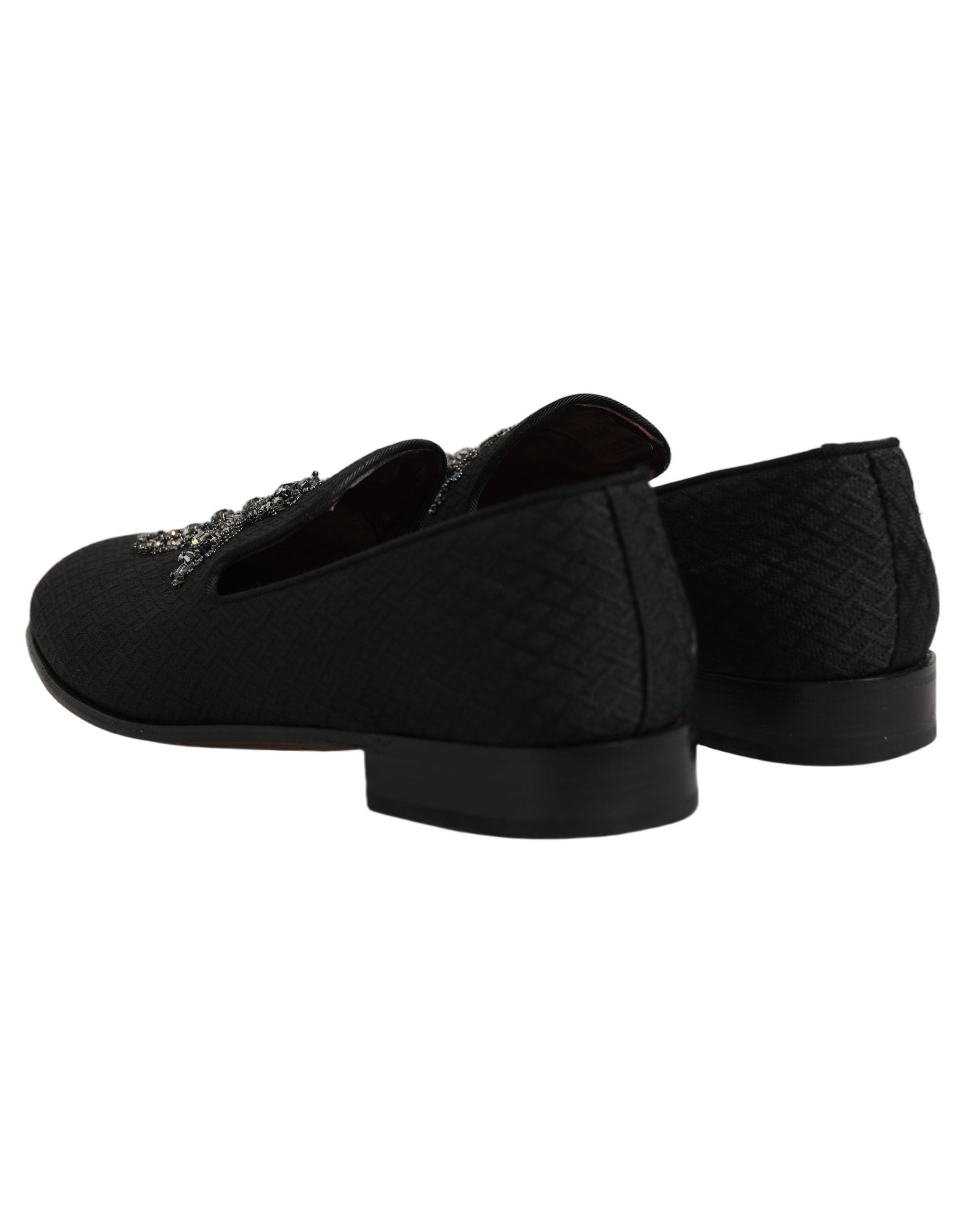 Dolce & Gabbana Crystal-Embroidered Cross Loafer — Black, view 4
