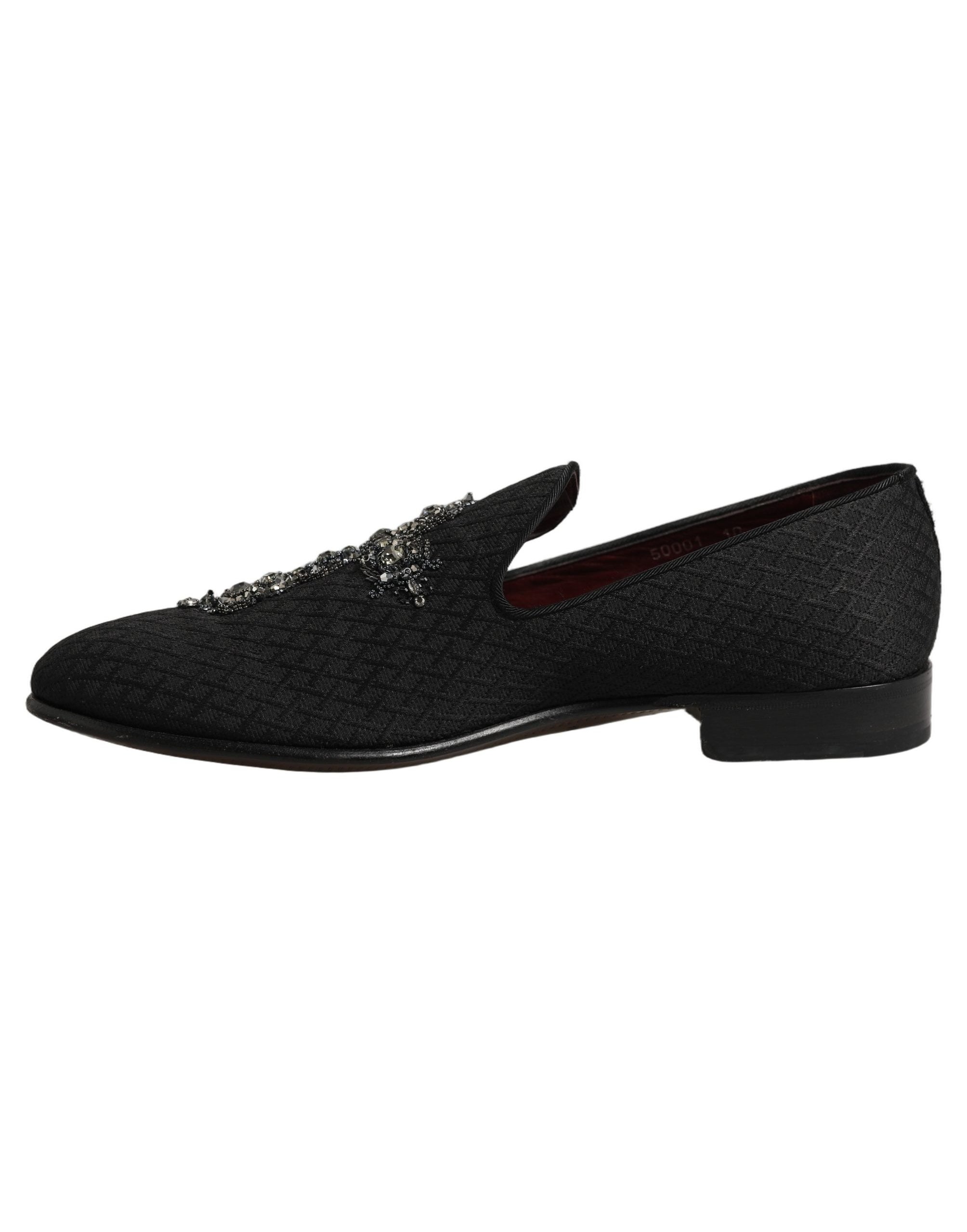 Dolce & Gabbana Crystal-Embroidered Cross Loafer — Black, view 5