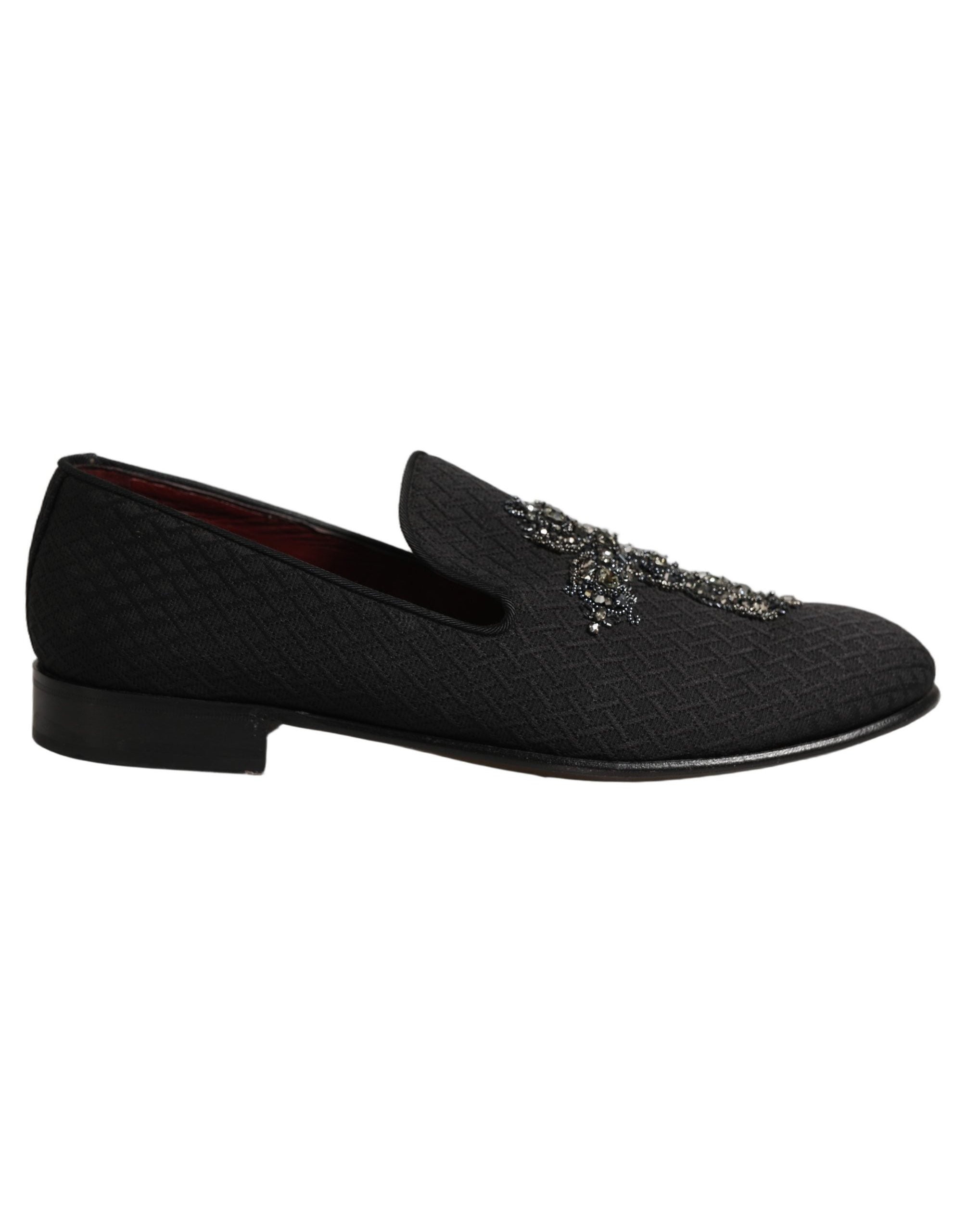 Dolce & Gabbana Crystal-Embroidered Cross Loafer — Black, view 6