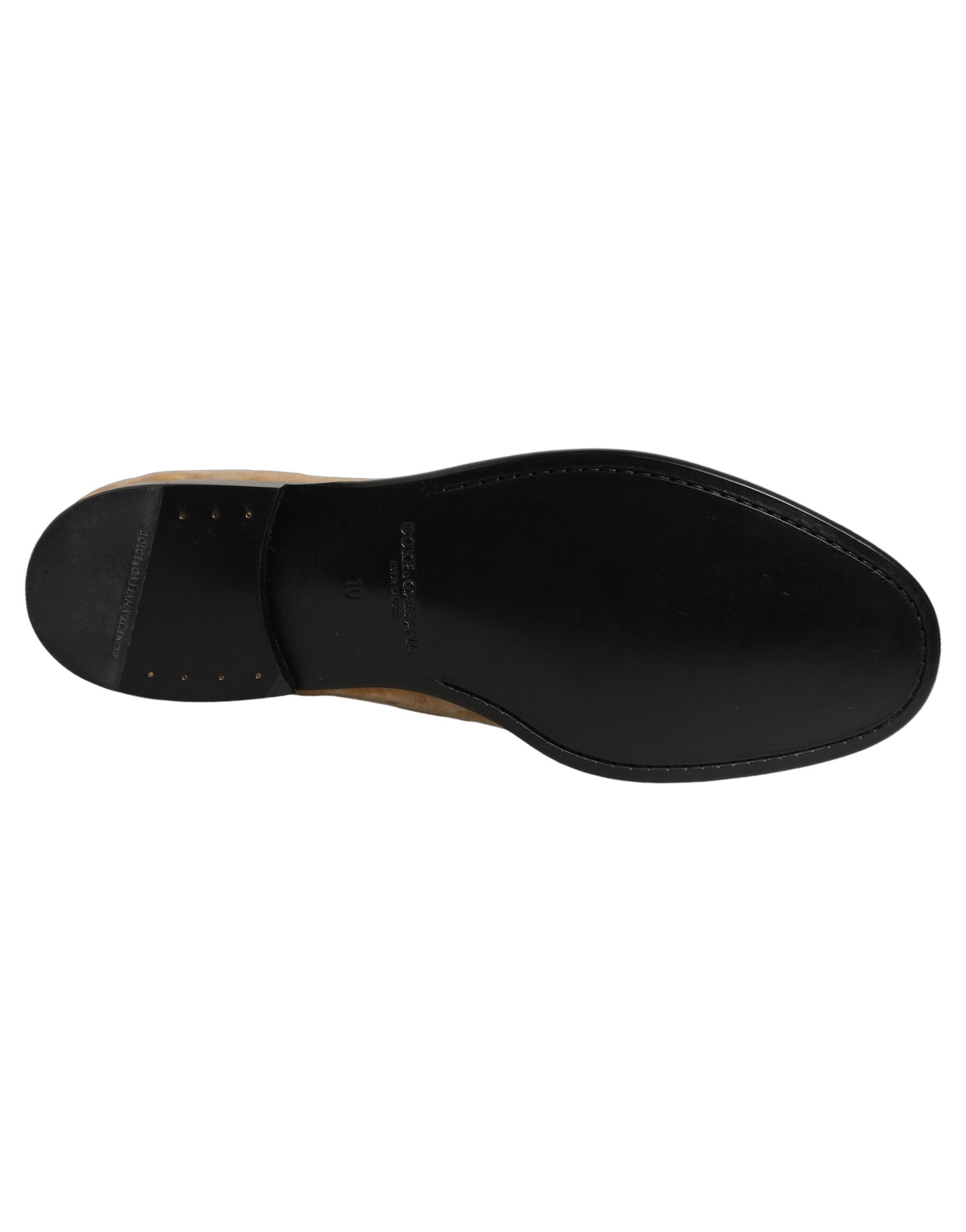 Dolce & Gabbana Suede Slip-On Loafers — Beige by Dolce Gabbana
