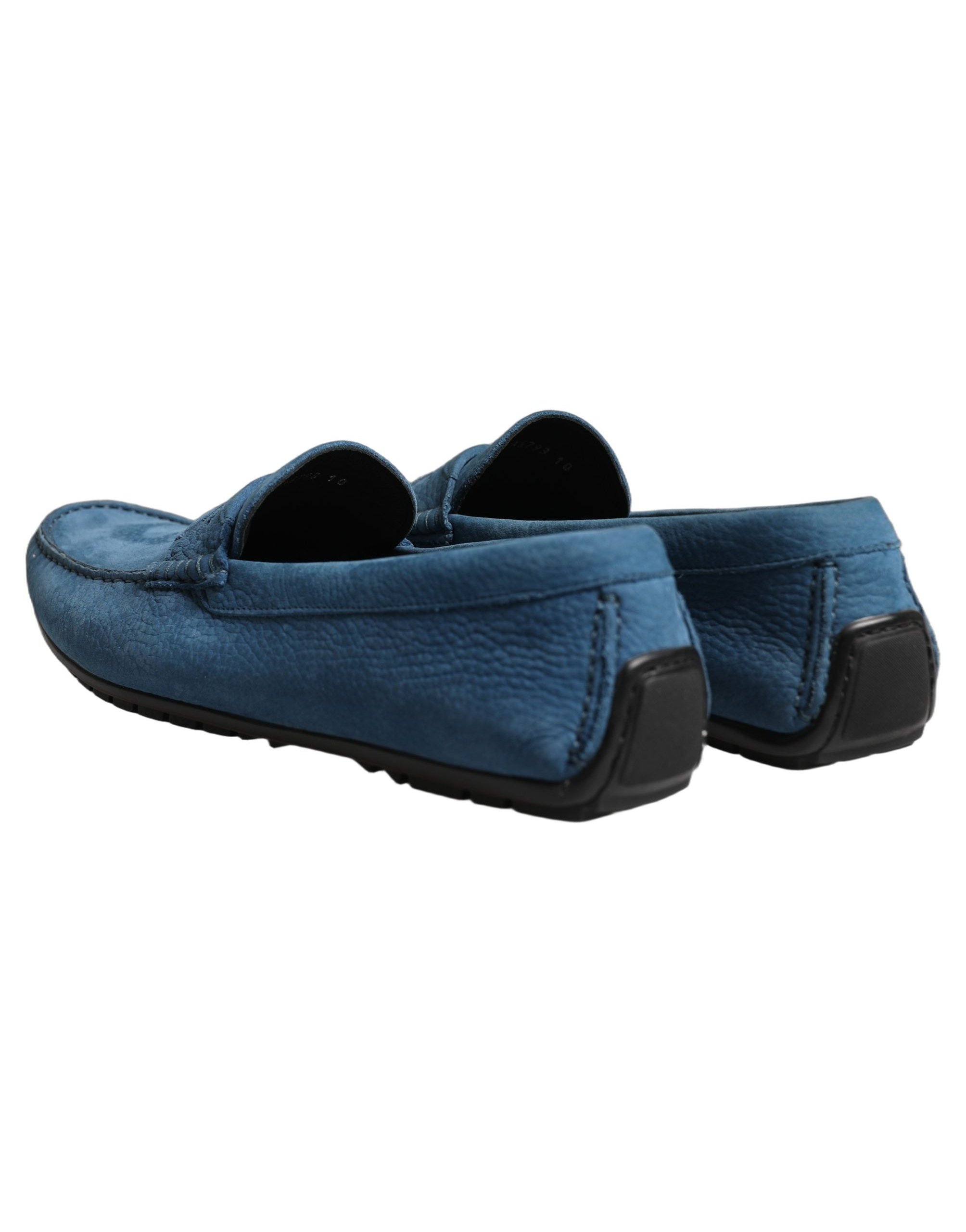 Dolce & Gabbana Pebbled Calfskin Leather Loafers — Blue, view 5