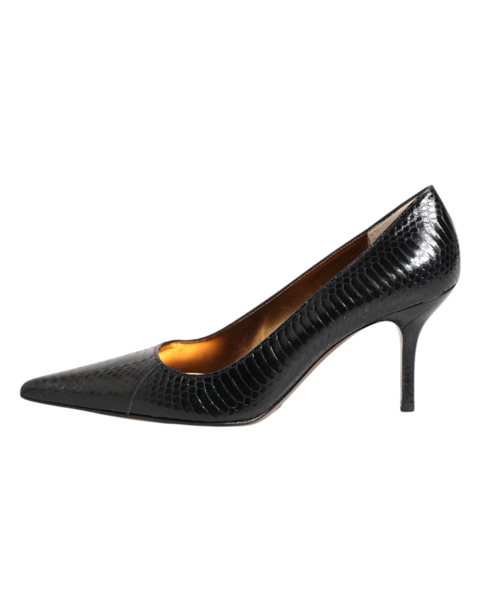 Dolce & Gabbana Python Leather Stiletto Pump — Black, view 5