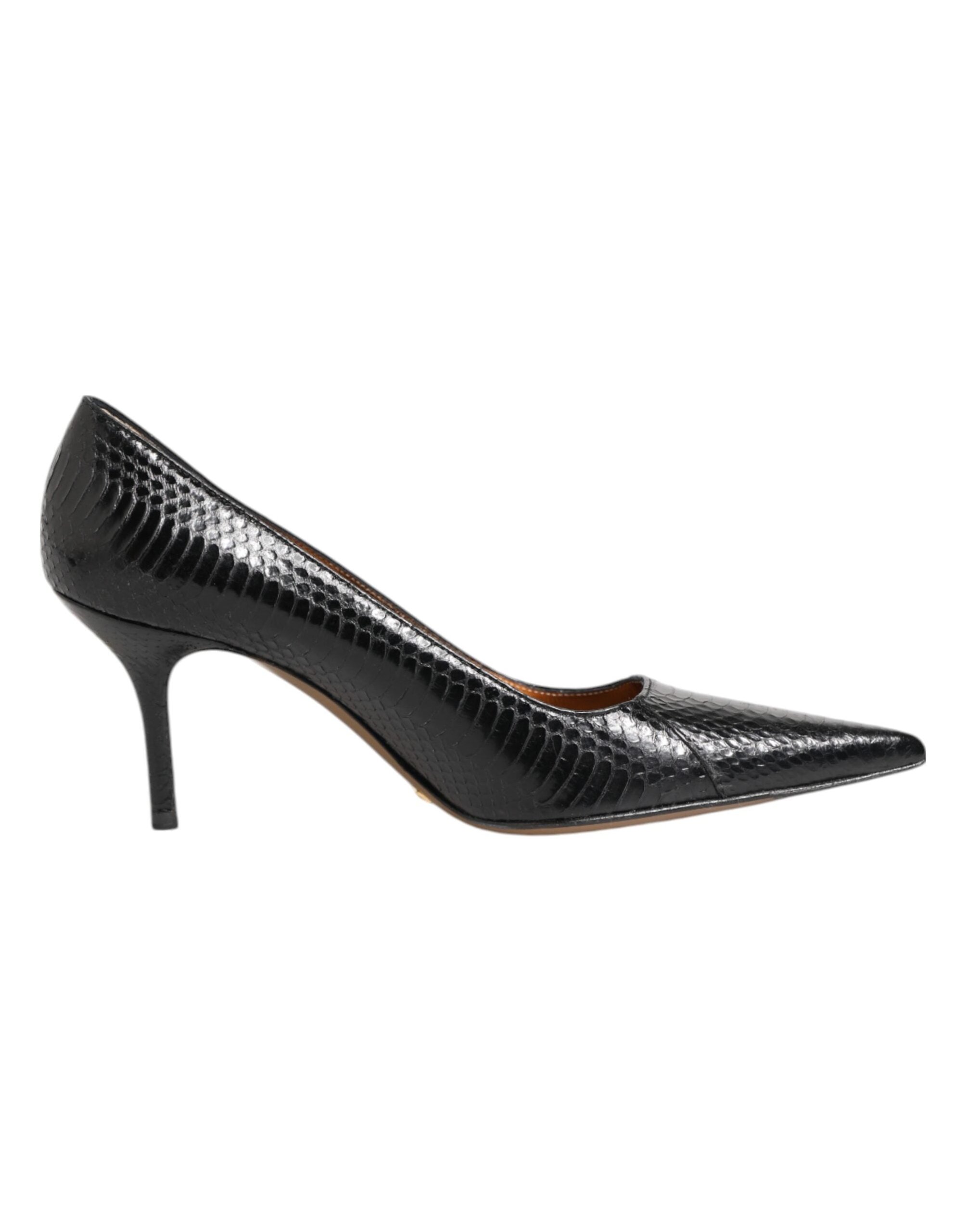 Dolce & Gabbana Python Leather Stiletto Pump — Black, view 6