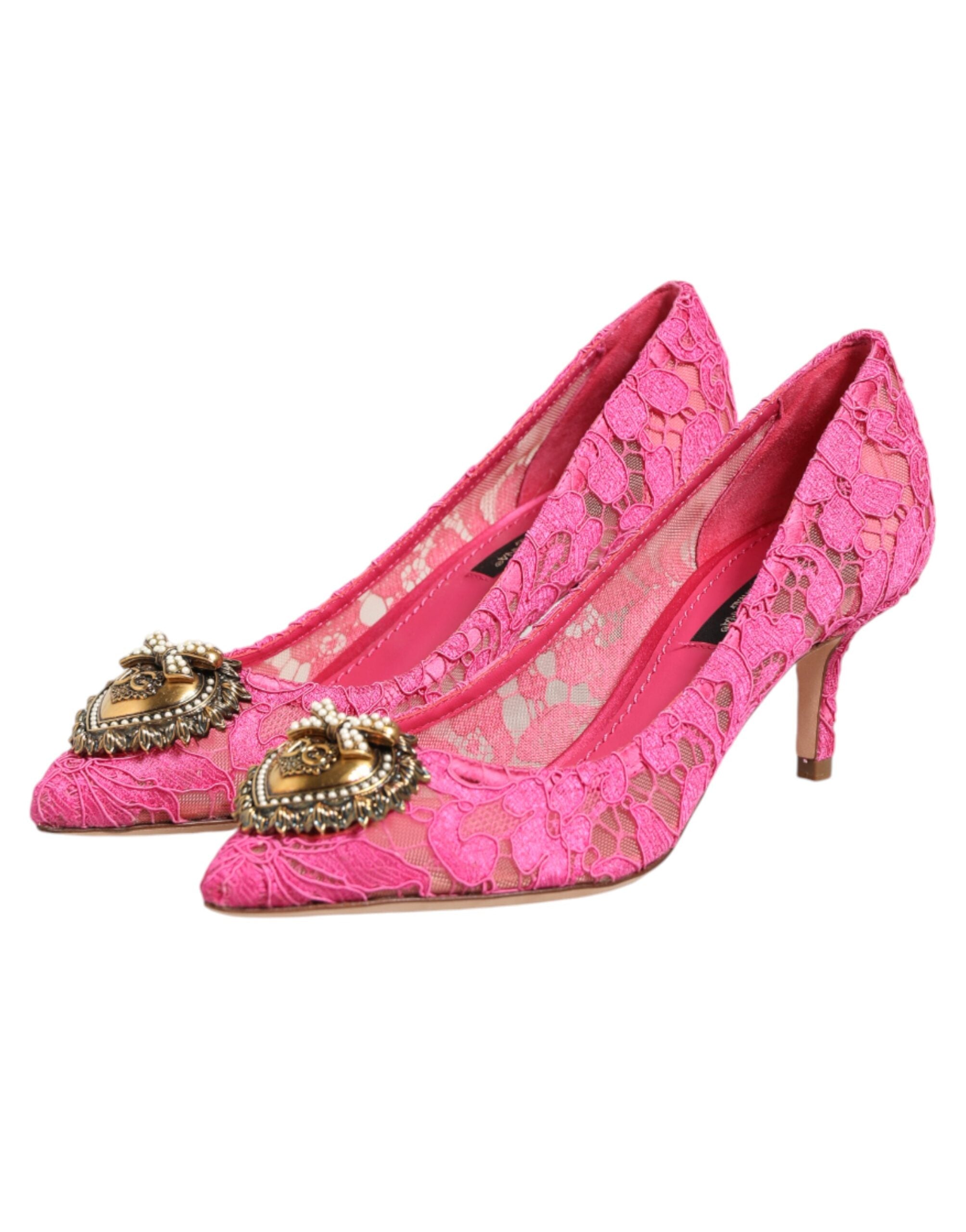Dolce & Gabbana Taormina Lace Pump — Pink, view 3