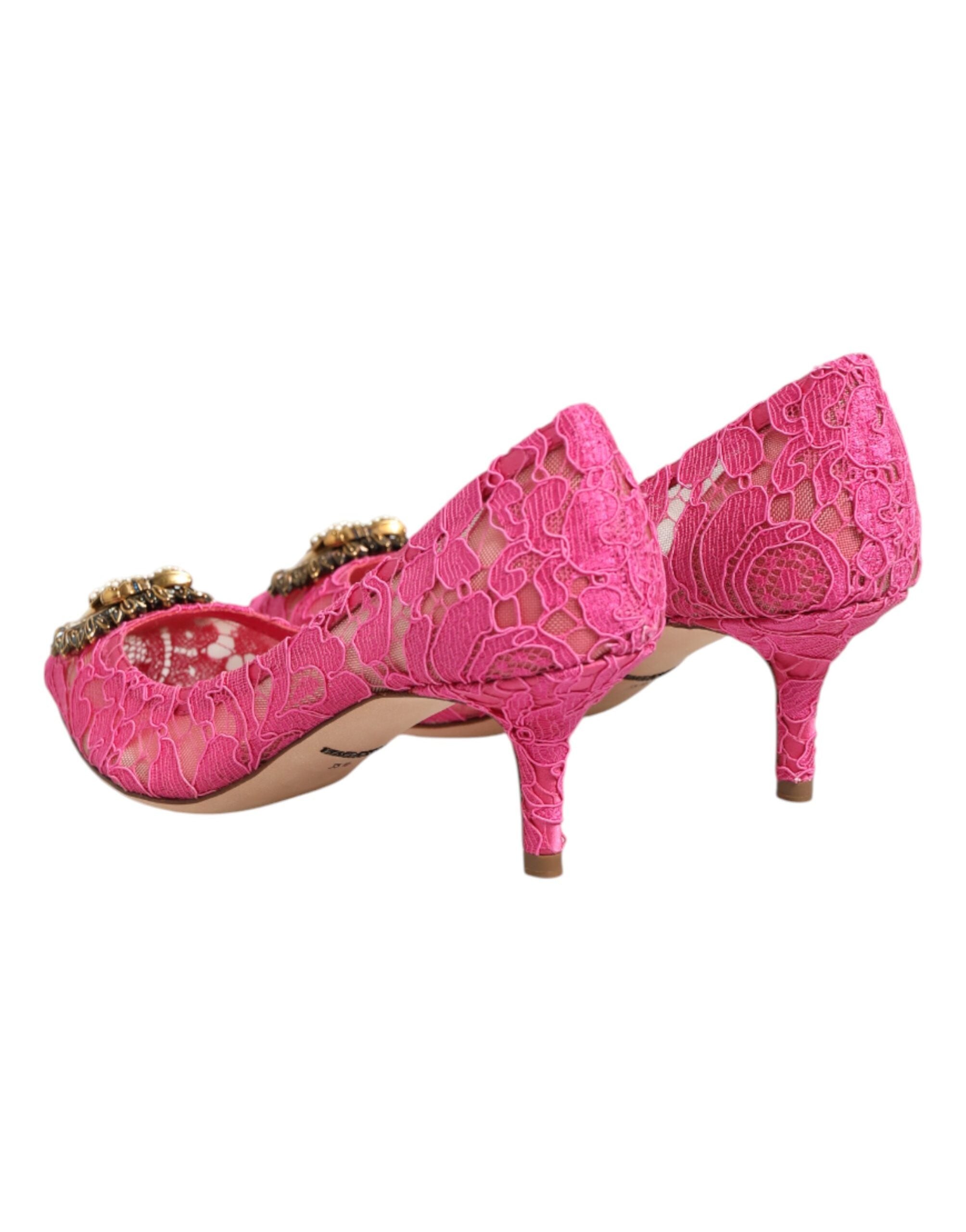 Dolce & Gabbana Taormina Lace Pump — Pink, view 4