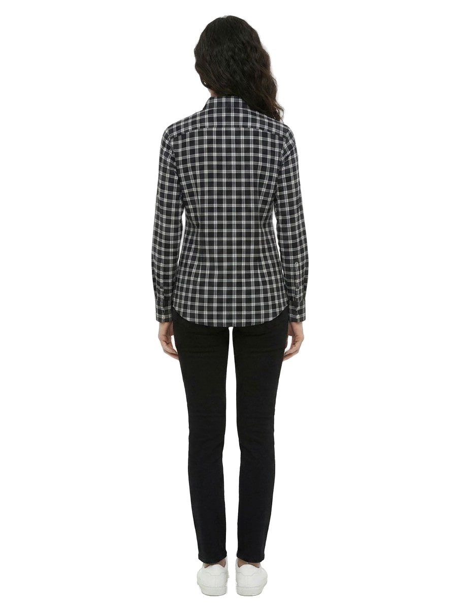 Dolce & Gabbana Silk Checkered Shirt — Black, view 2