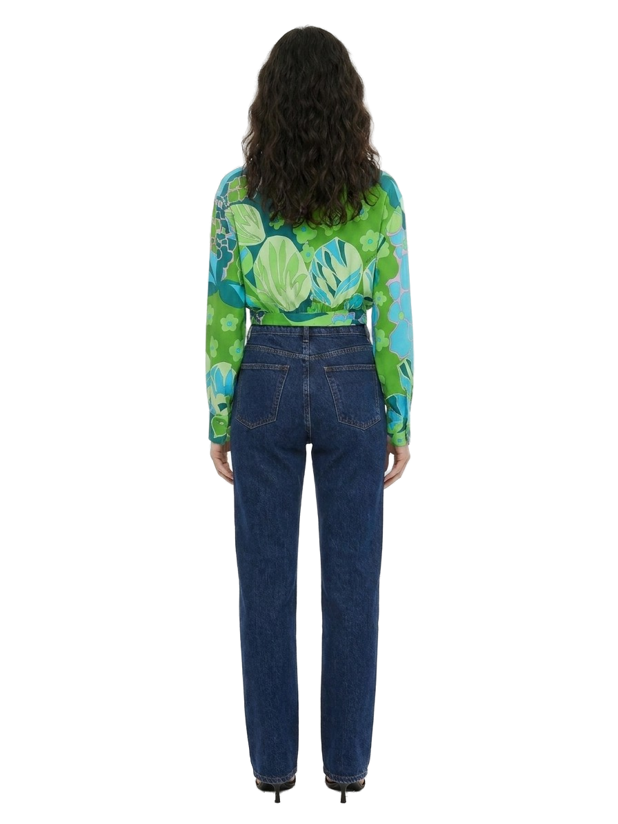 Dolce & Gabbana Silk Geometric Print Shirt — Green, view 2
