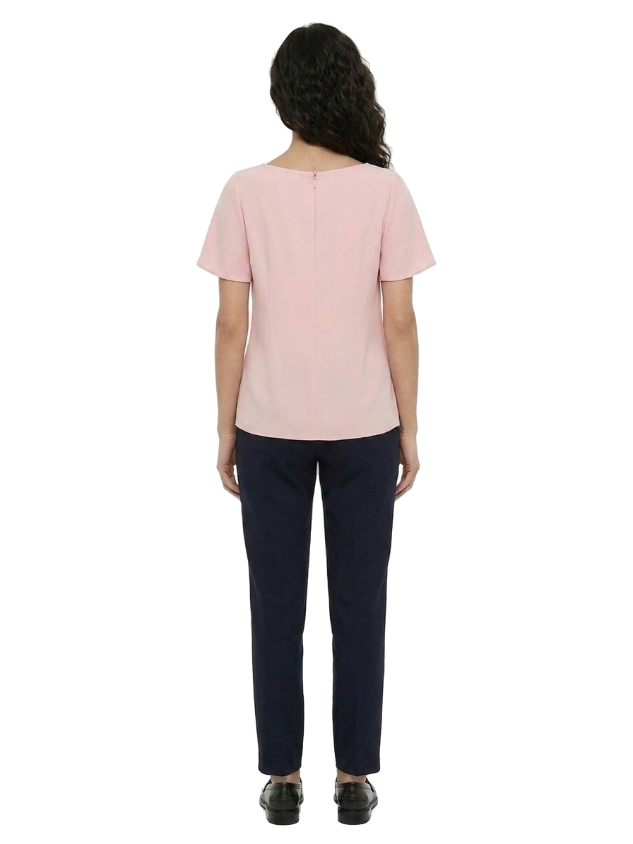 Dolce & Gabbana Flutter-Sleeve Acetate Shirt — Pink, view 2