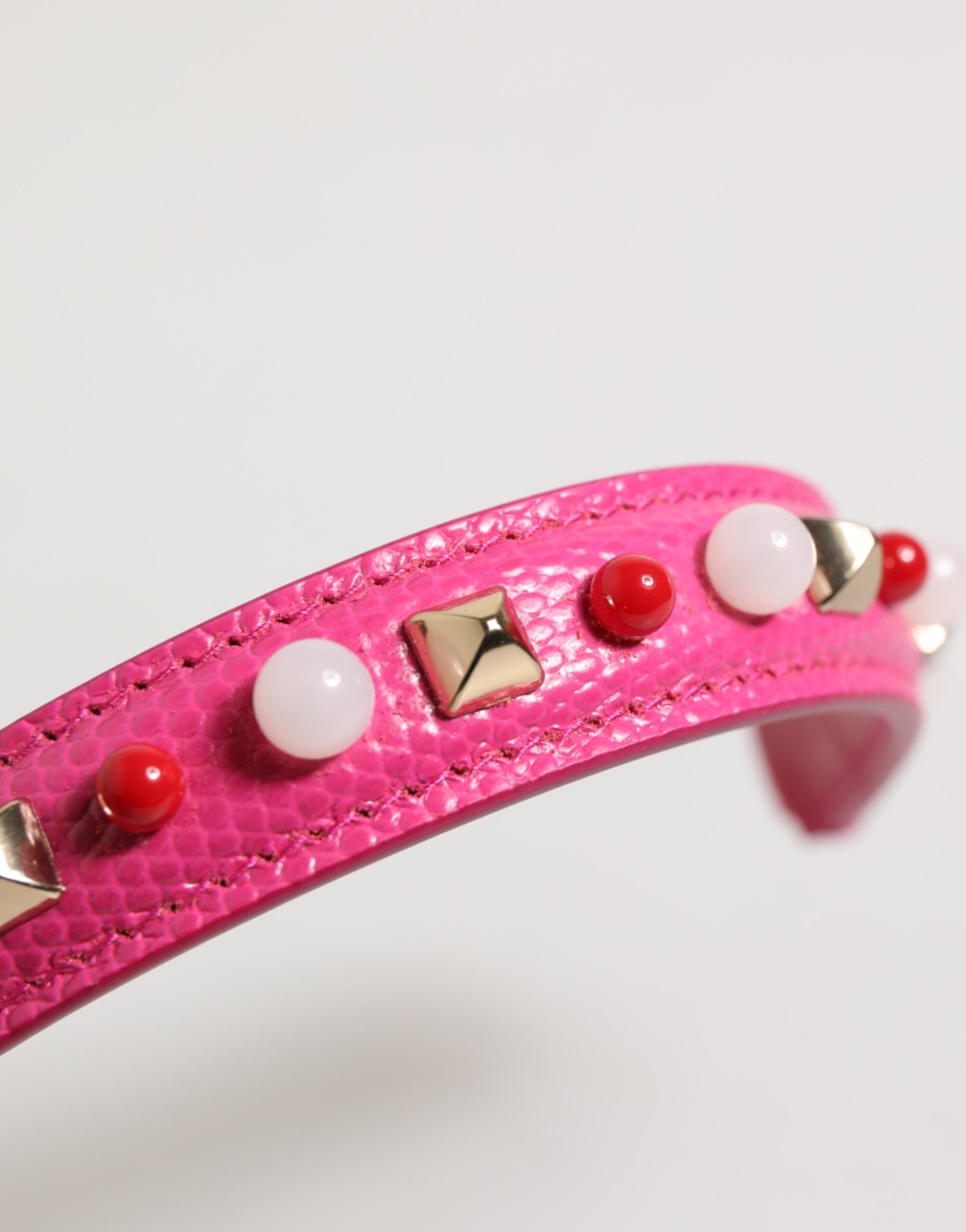 Dolce & Gabbana Embellished Leather Shoulder Bag Strap — Pink, view 6