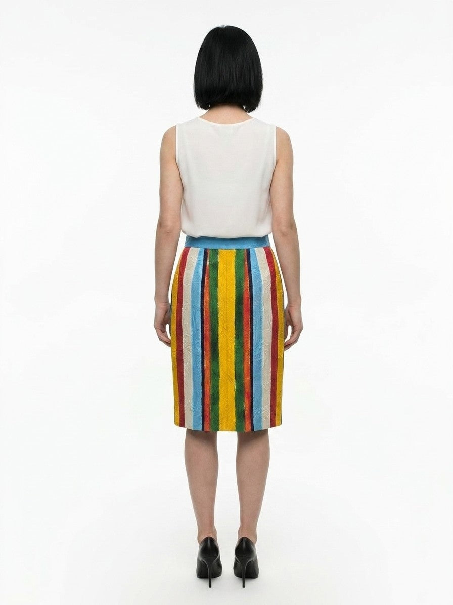 Dolce & Gabbana Multicolor Striped Cotton Skirt — Multicolor, view 2