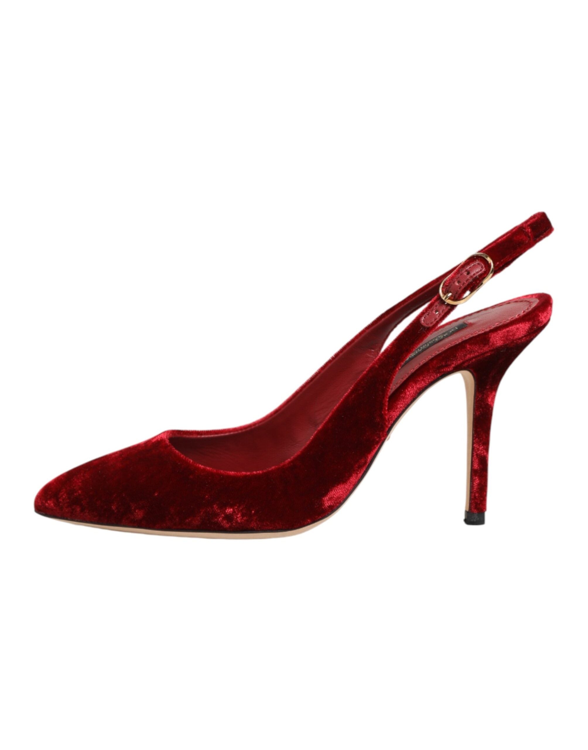 Dolce & Gabbana Velvet Slingback Heel — Red, view 5