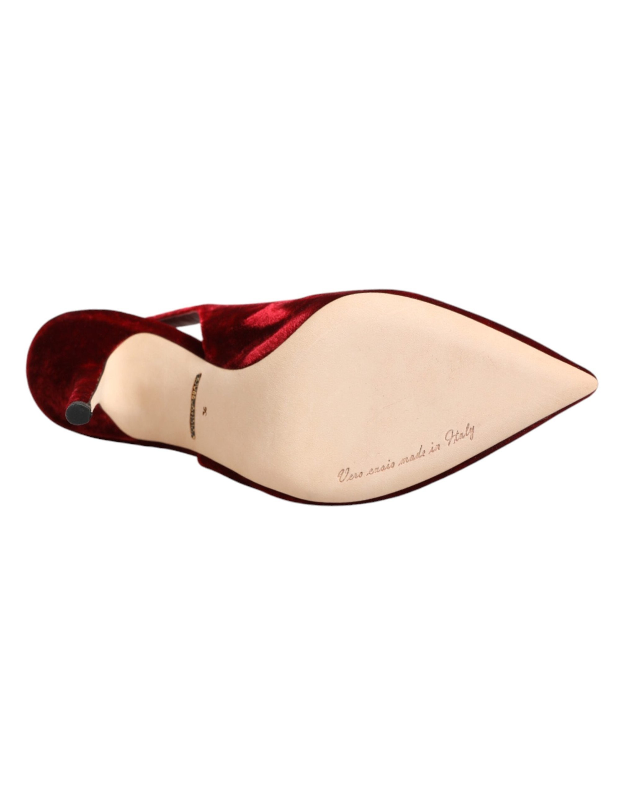 Dolce & Gabbana Velvet Slingback Heel — Red, view 8