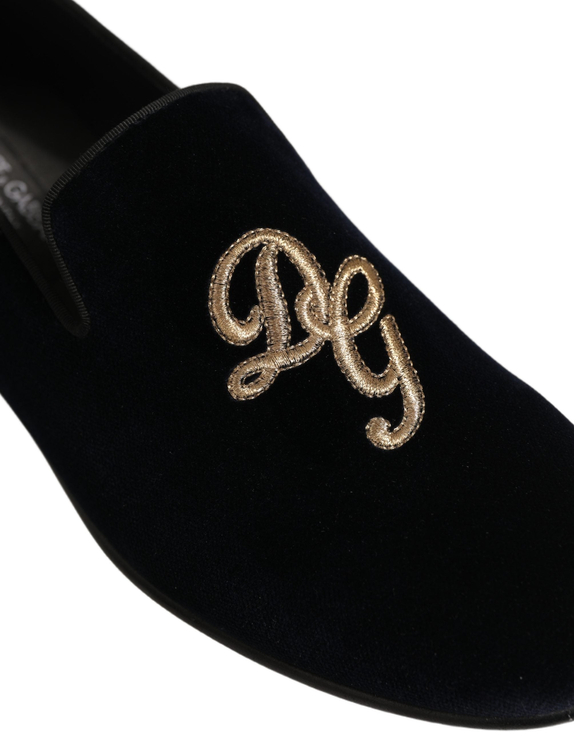 Dolce & Gabbana Embroidered DG Logo Slipper — Black by Dolce Gabbana