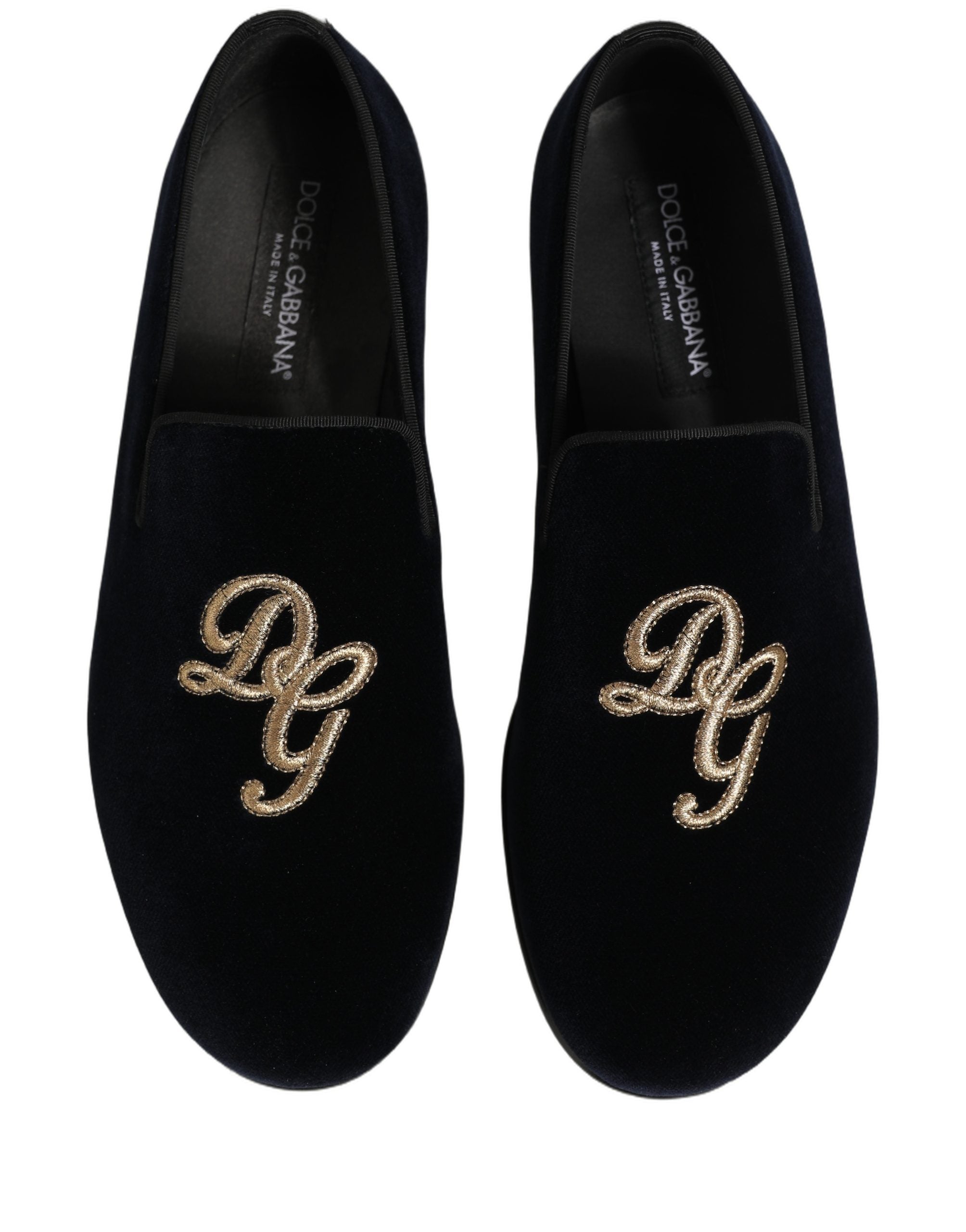 Dolce & Gabbana Embroidered DG Logo Slipper — Black, view 3