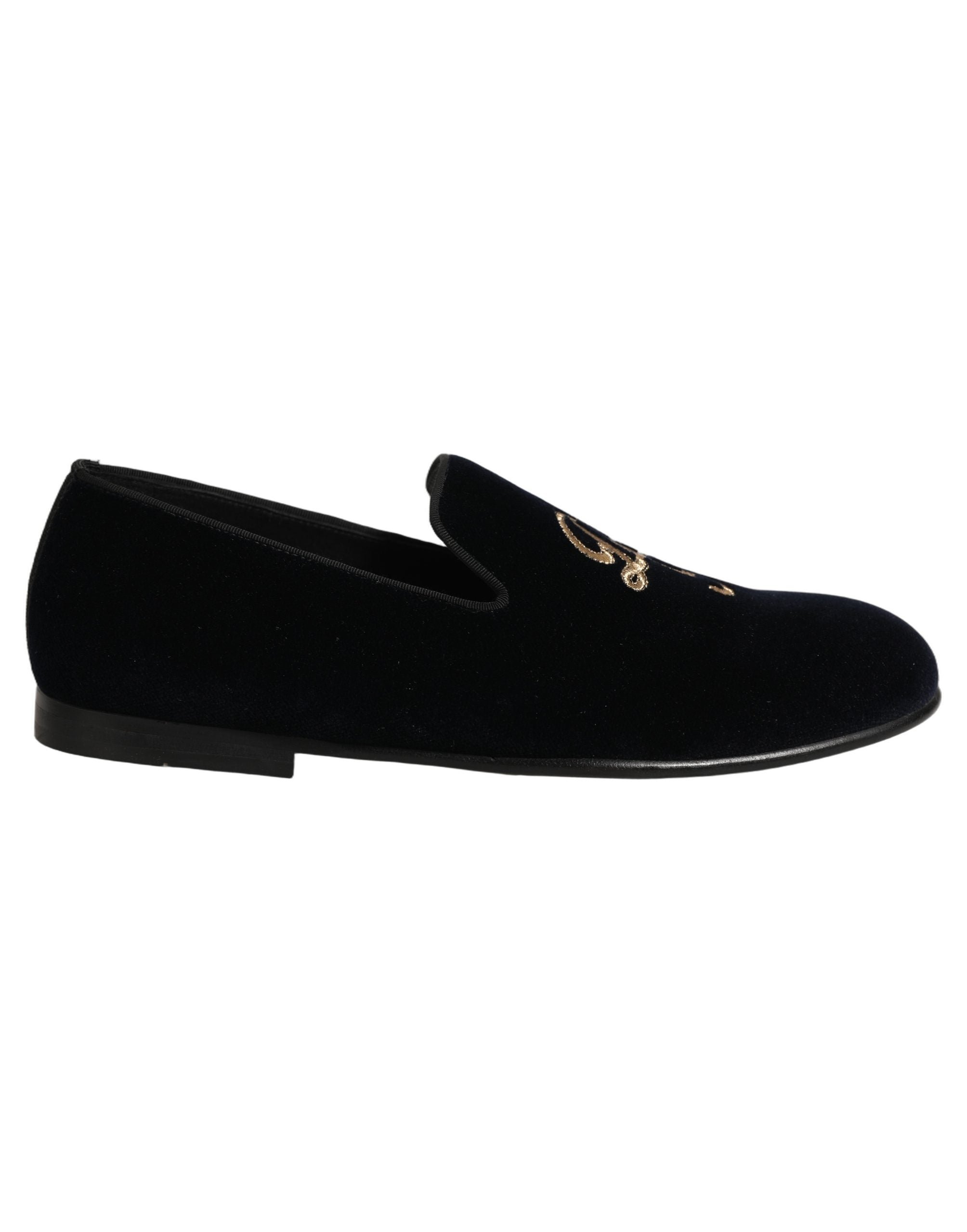 Dolce & Gabbana Embroidered DG Logo Slipper — Black, view 7