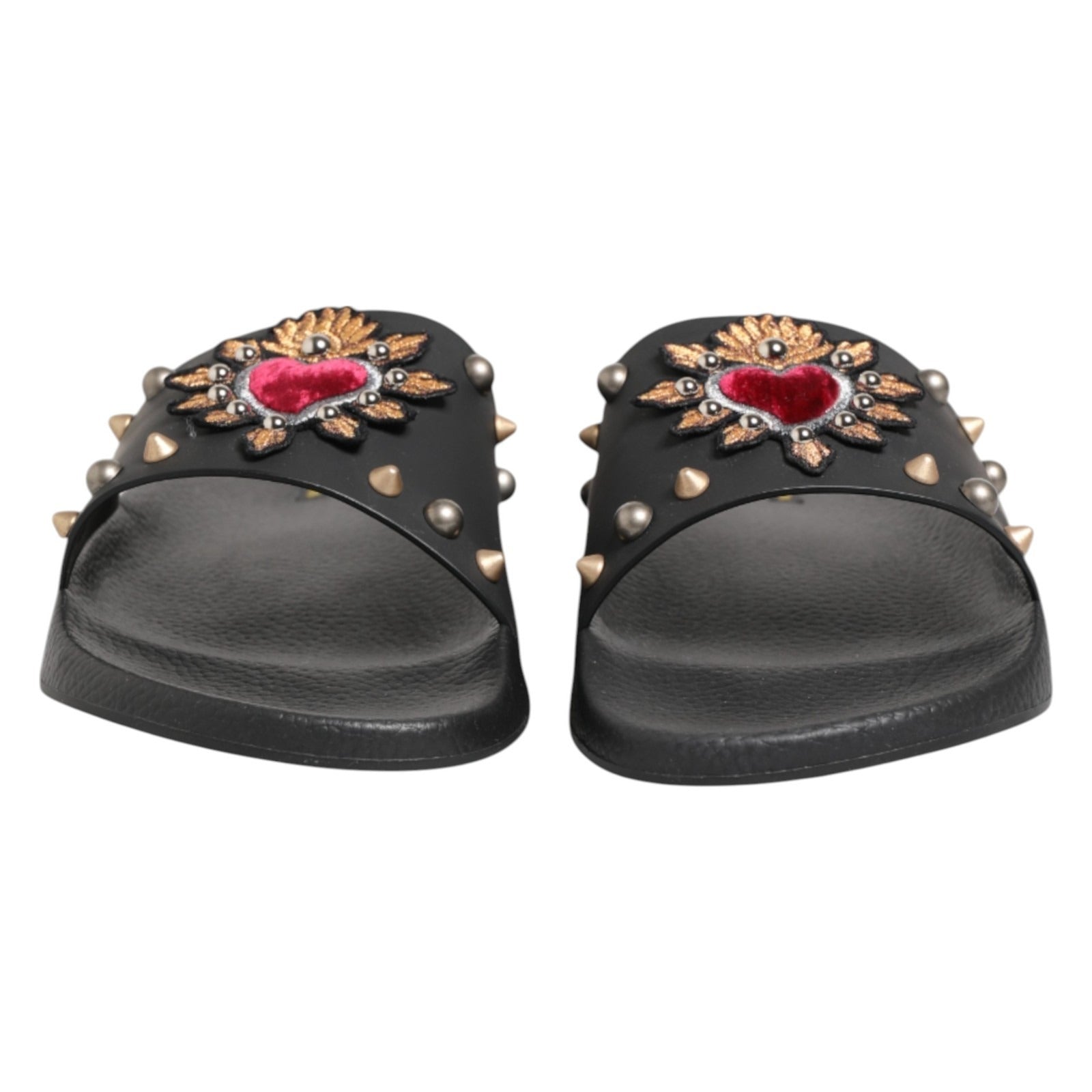 Dolce & Gabbana Sacred Heart Patch Slipper — Black, view 2