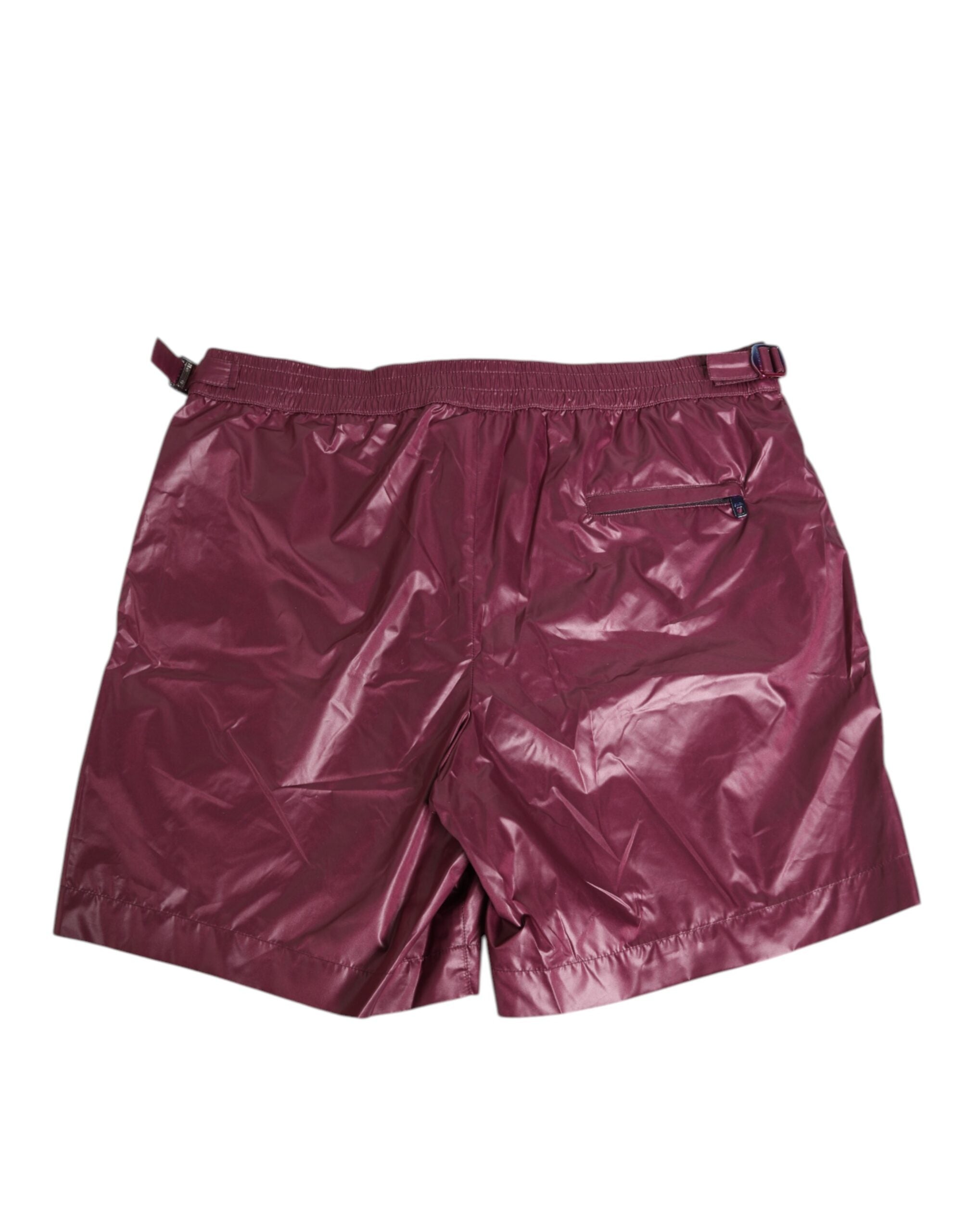 Dolce & Gabbana Logo-Embroidered Crest Swim Shorts — Burgundy, view 5