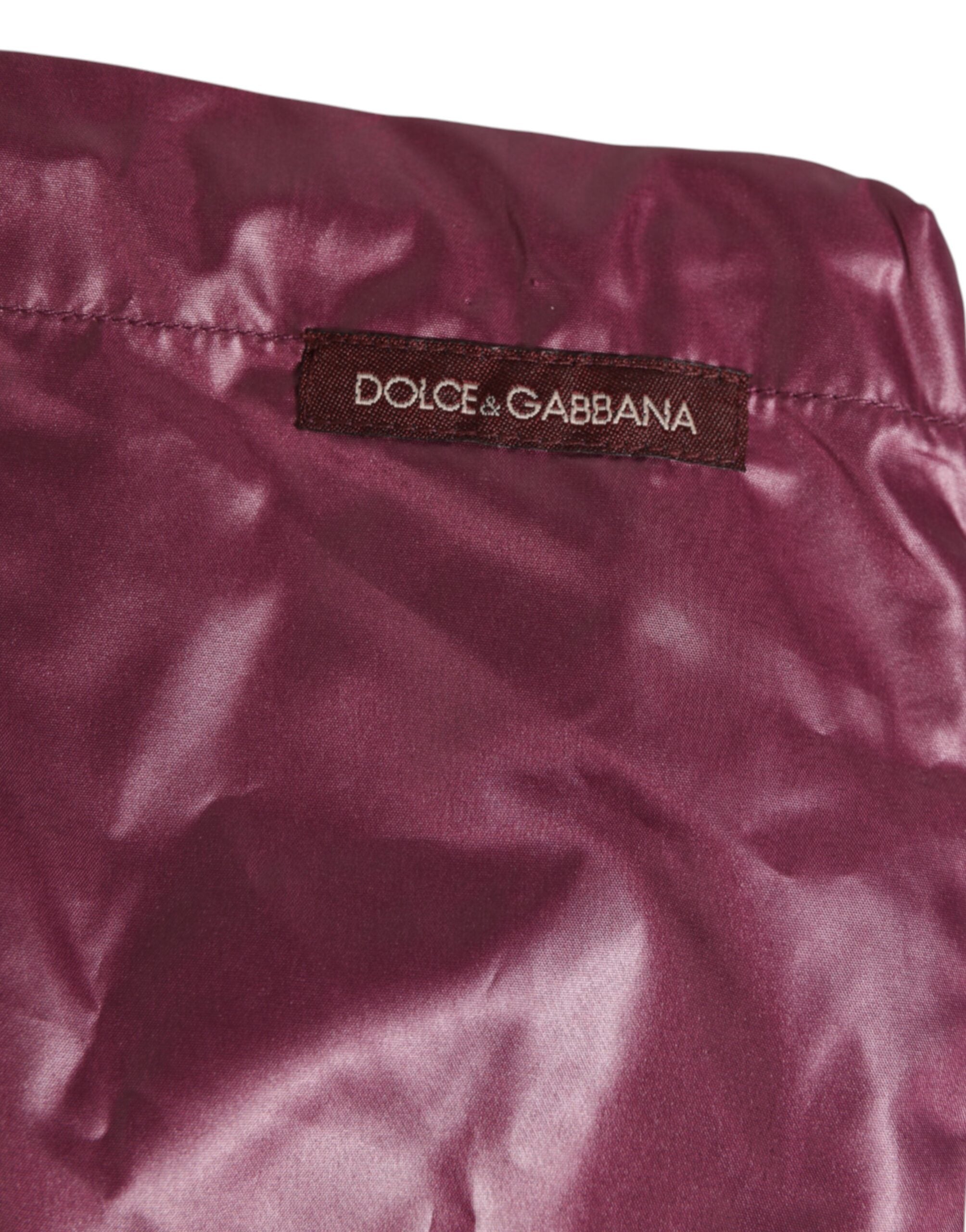 Dolce & Gabbana Logo-Embroidered Crest Swim Shorts — Burgundy, view 7