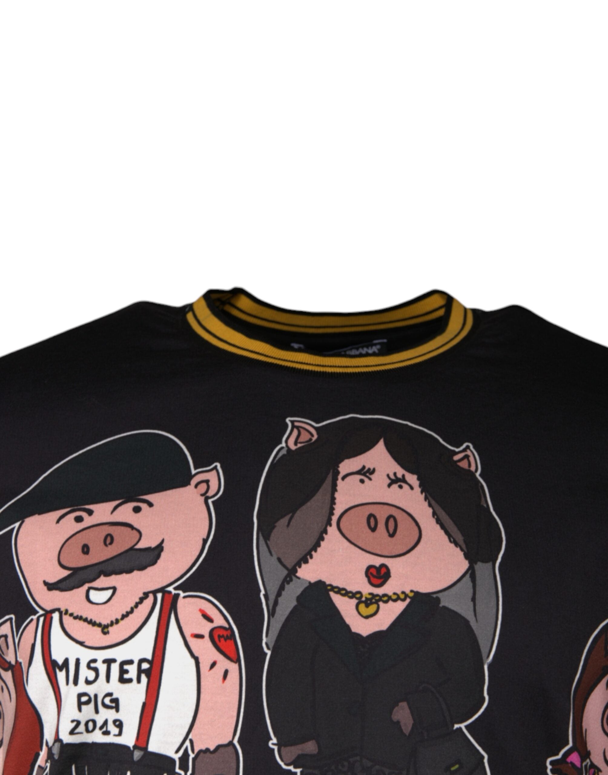 Dolce & Gabbana Pig Family Print T-Shirt — Black, view 2