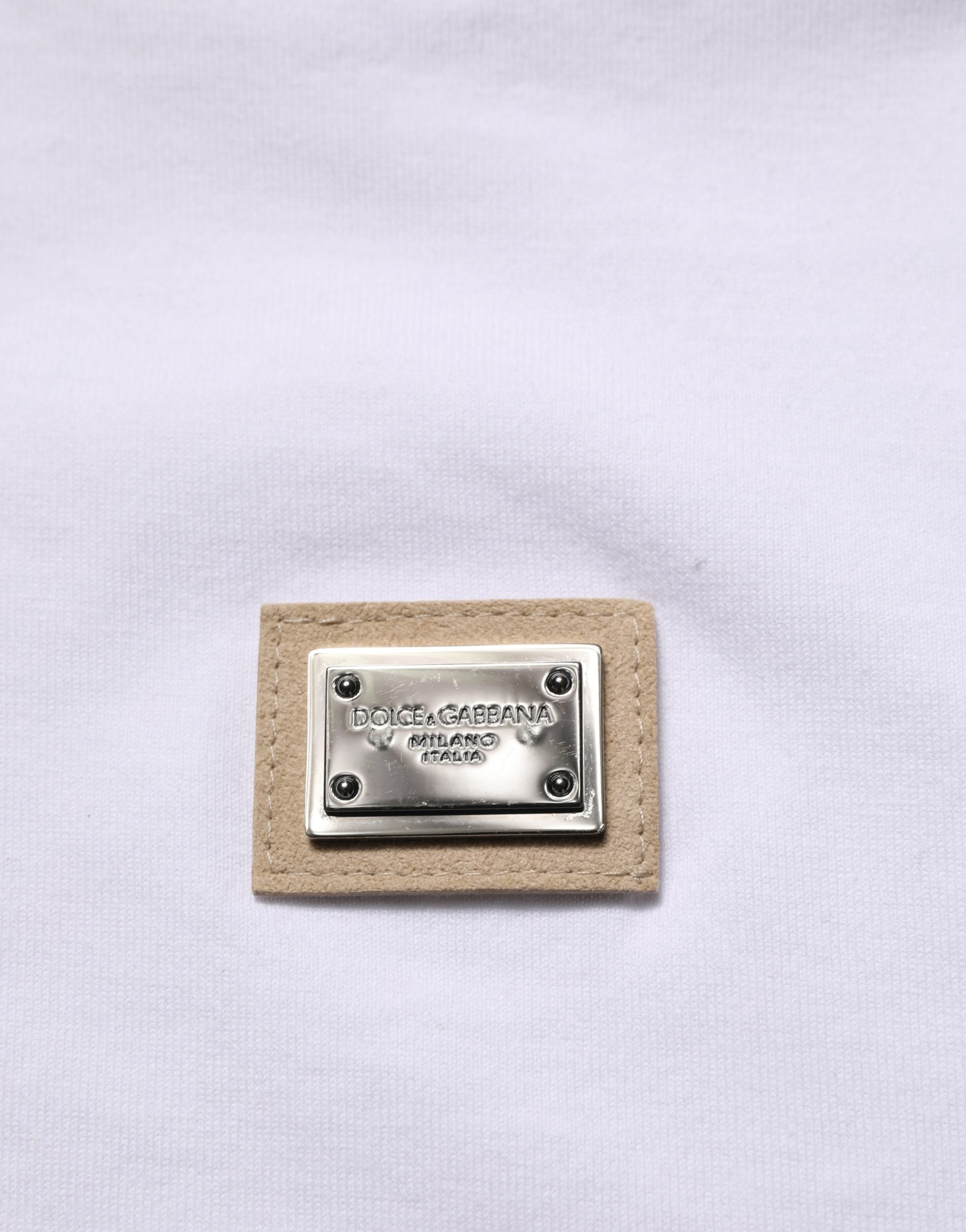 Dolce & Gabbana Metal Logo Plaque T-Shirt — White by Dolce Gabbana