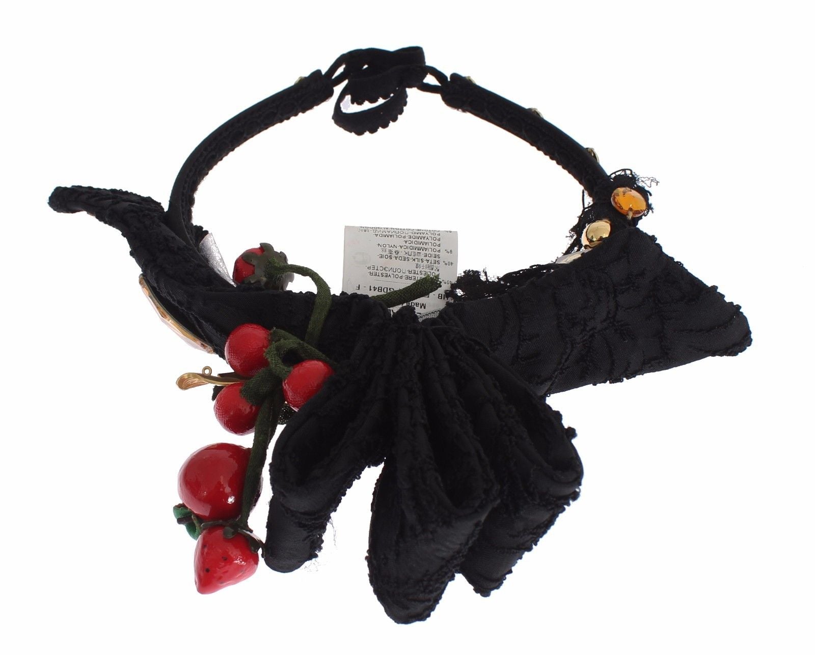 Dolce & Gabbana Berry Fruit Crystal-Embellished Tiara — Black, view 3
