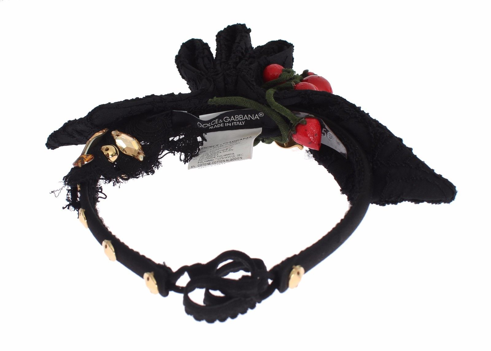 Dolce & Gabbana Berry Fruit Crystal-Embellished Tiara — Black, view 5