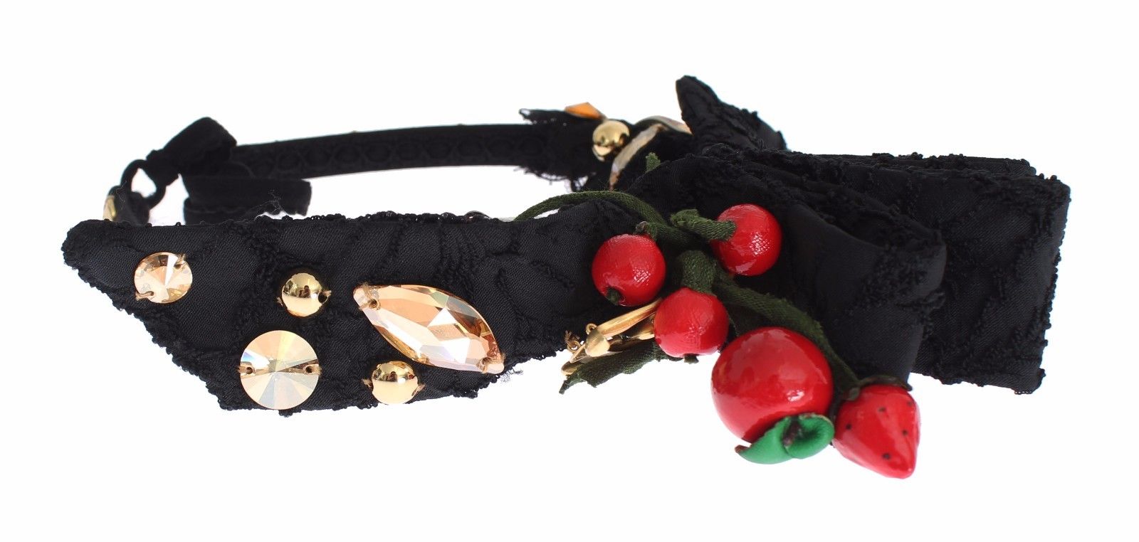 Dolce & Gabbana Berry Fruit Crystal-Embellished Tiara — Black, view 6