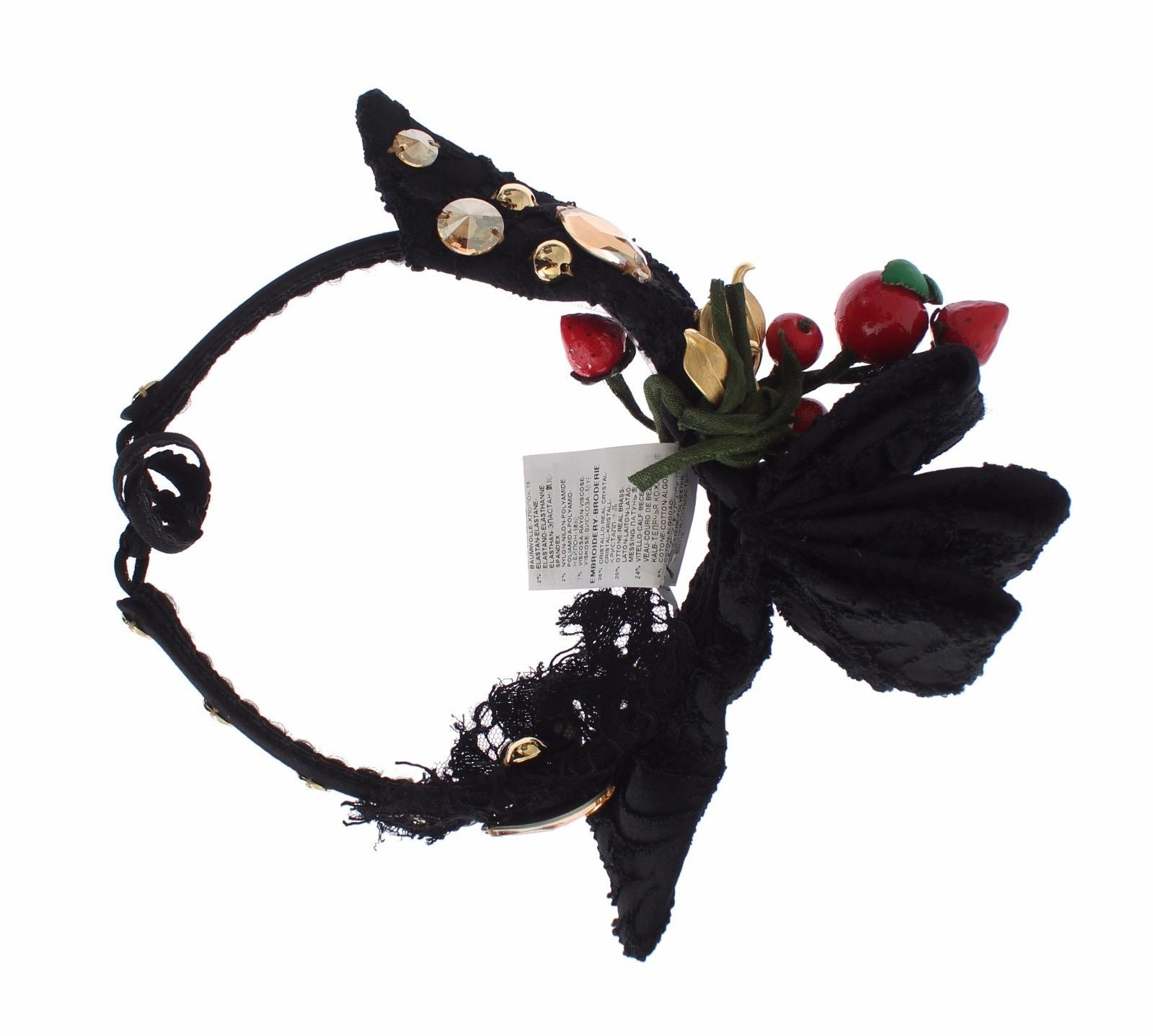 Dolce & Gabbana Berry Fruit Crystal-Embellished Tiara — Black, view 7