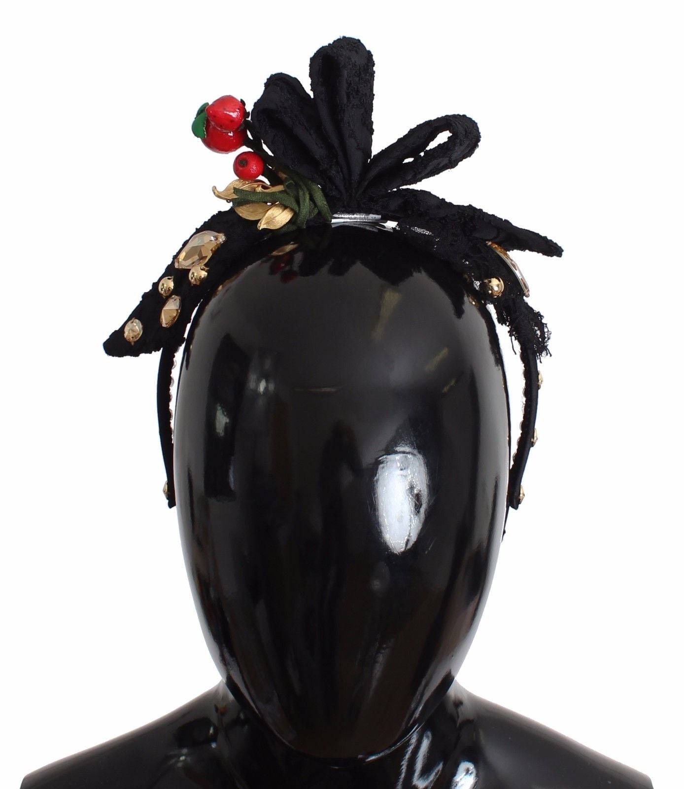 Dolce & Gabbana Berry Fruit Crystal-Embellished Tiara — Black, view 8