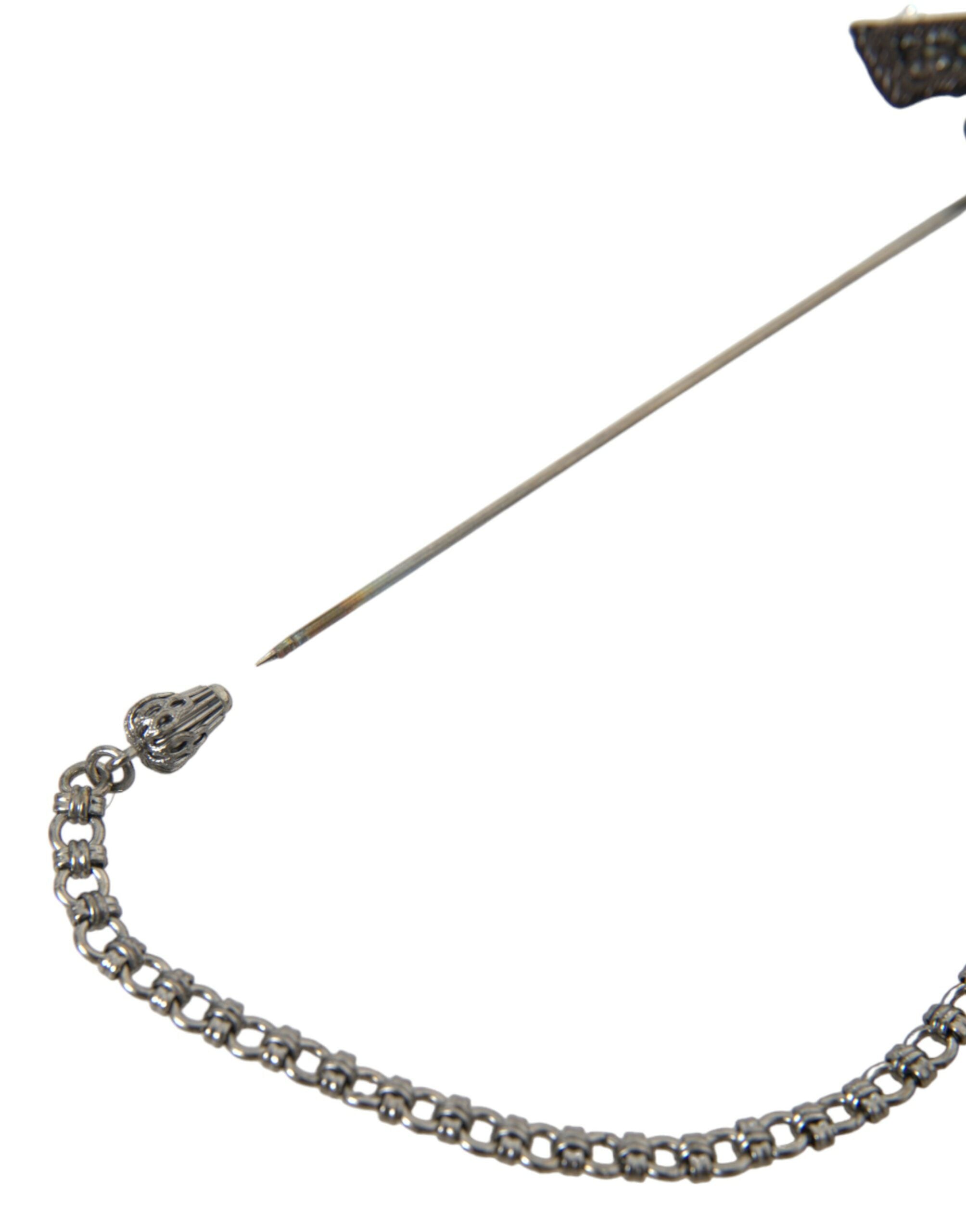 Dolce & Gabbana Revolver Gun Brass & Copper Tie Clip — Black, view 3