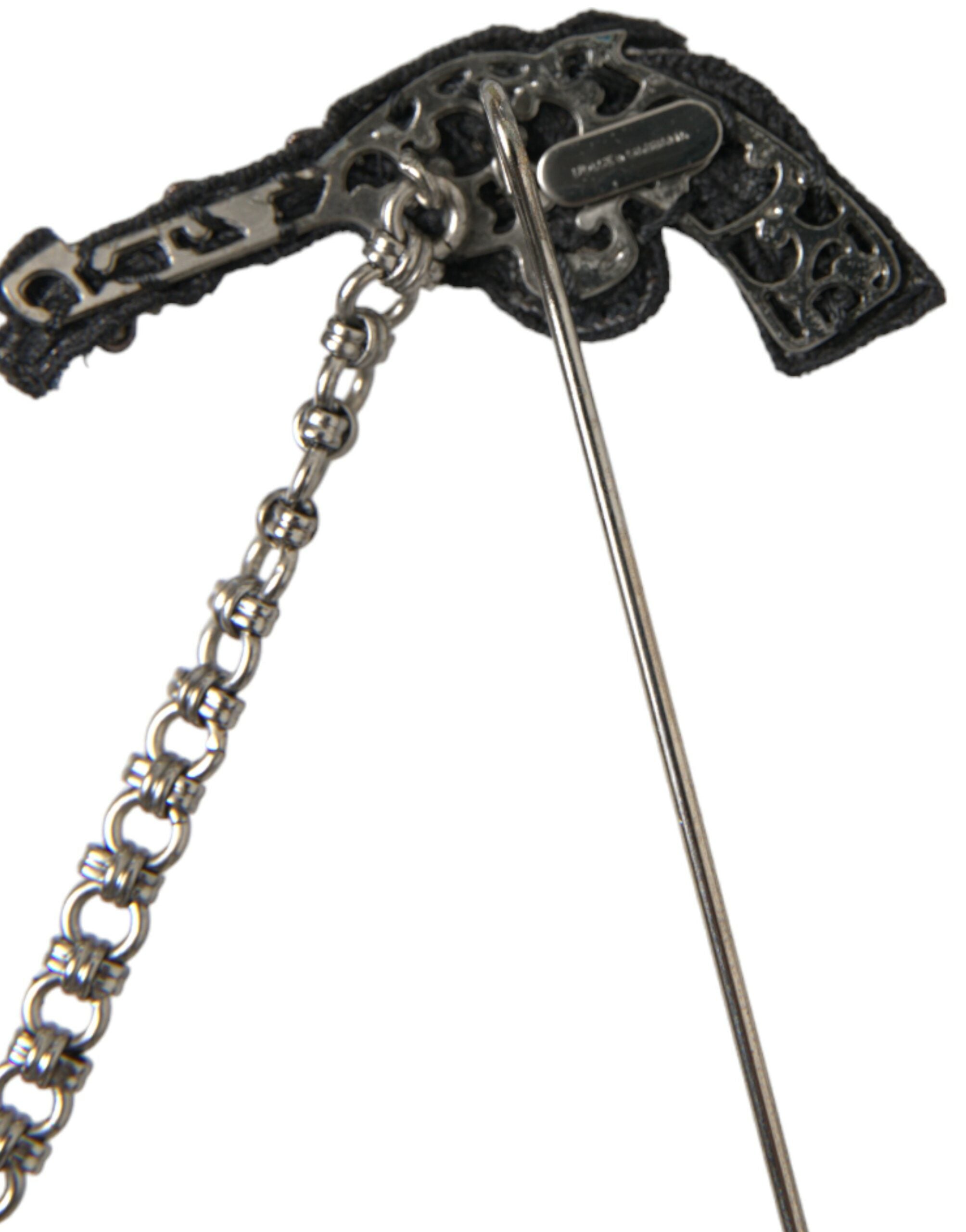 Dolce & Gabbana Revolver Gun Brass & Copper Tie Clip — Black, view 5