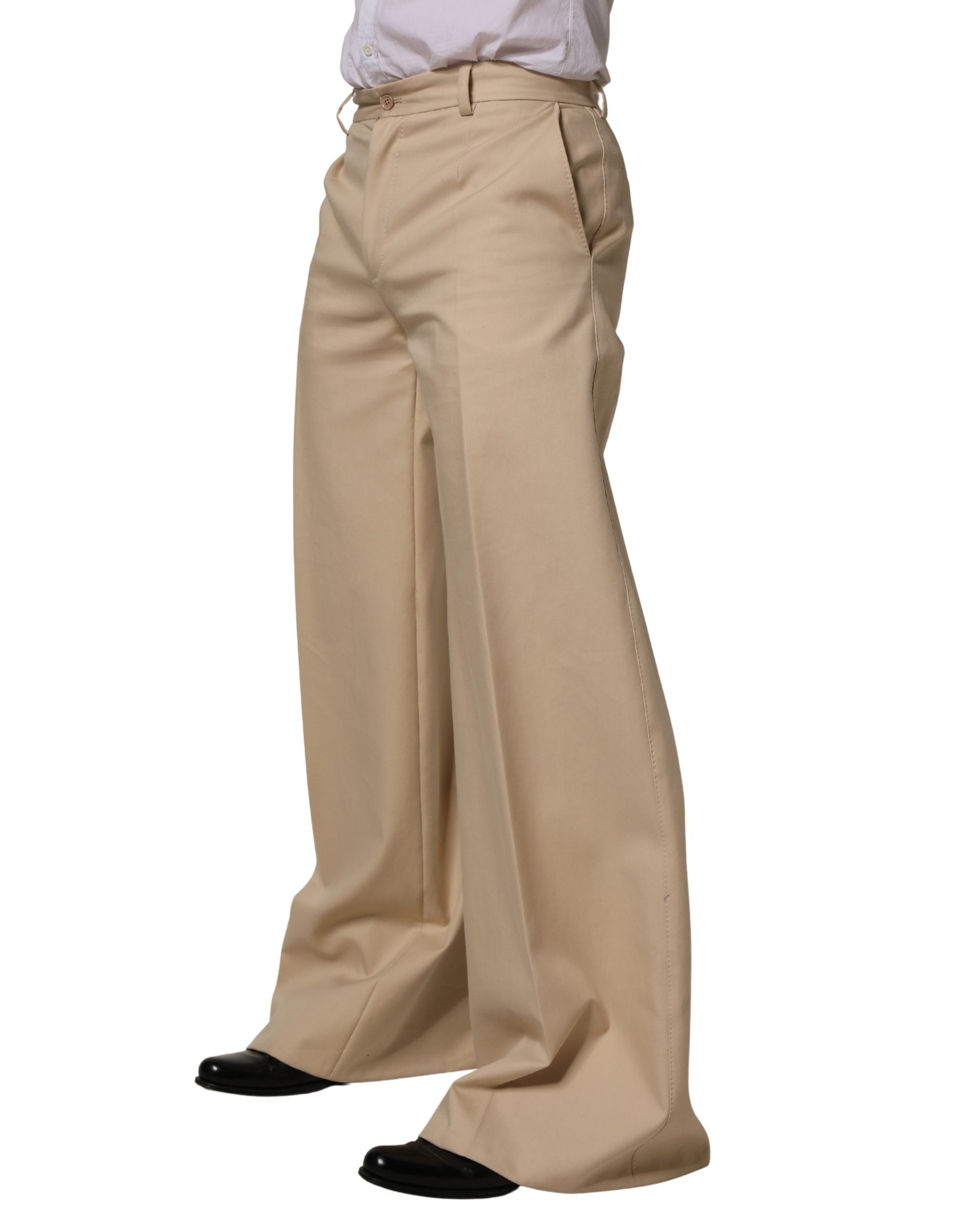 Dolce & Gabbana Cotton Formal Trousers — Beige, view 4