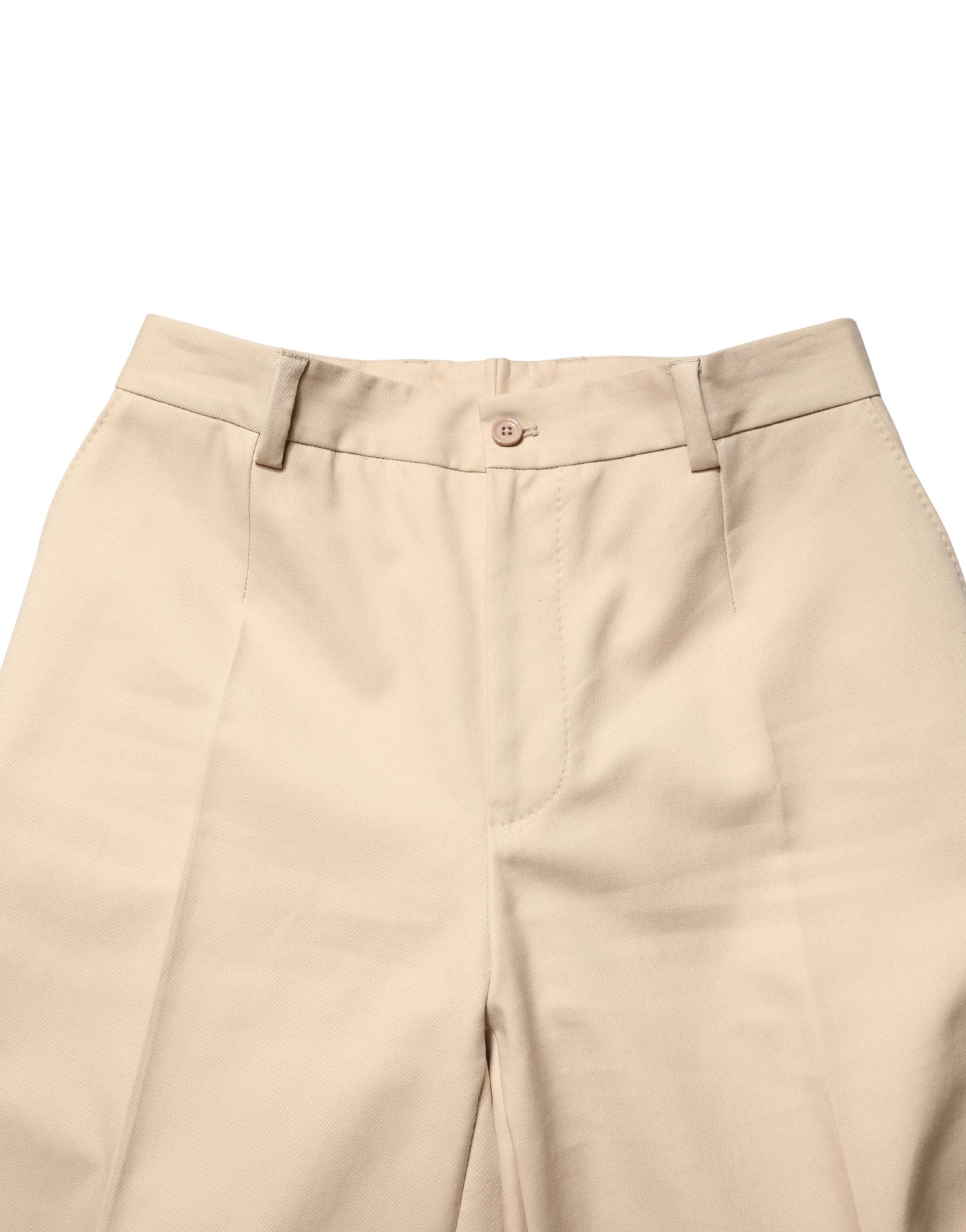 Dolce & Gabbana Cotton Formal Trousers — Beige, view 6