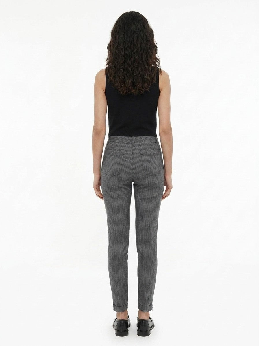 Dolce & Gabbana Virgin Wool Pinstriped Trousers — Gray, view 2
