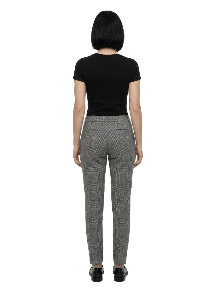Dolce & Gabbana Houndstooth Wool-Blend Trousers — Gray, view 2