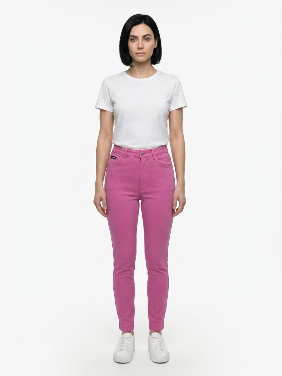 Dolce & Gabbana 5 Pocket Cotton Trousers — Pink by Dolce Gabbana