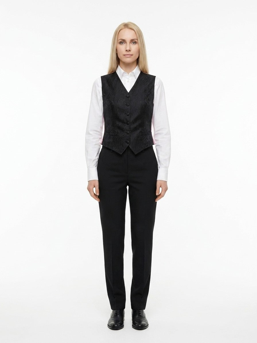 Dolce & Gabbana Silk-blend Jacquard Vest — Black by Dolce Gabbana