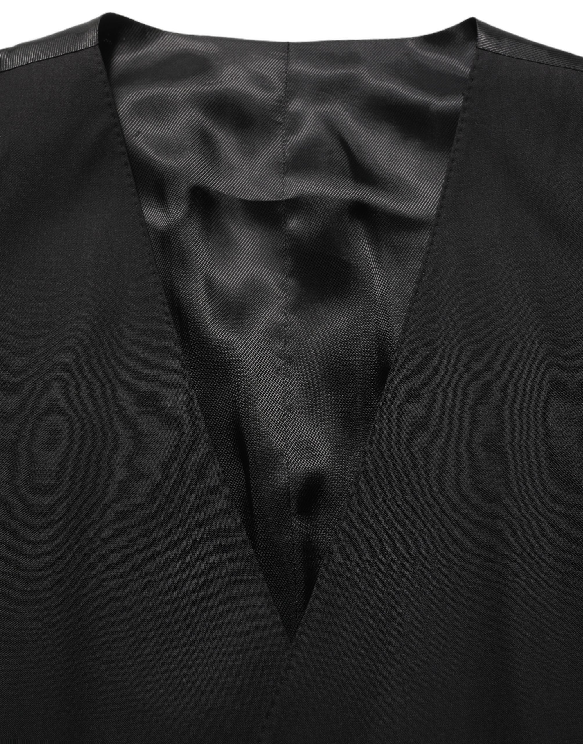 Dolce & Gabbana Virgin Wool Stretch Waistcoat — Black by Dolce Gabbana