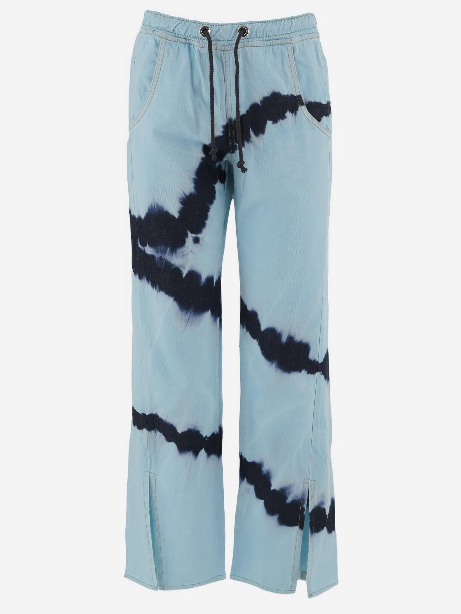 Don'T @ Me Tie-Dye Cotton Jeans — Blue, view 2