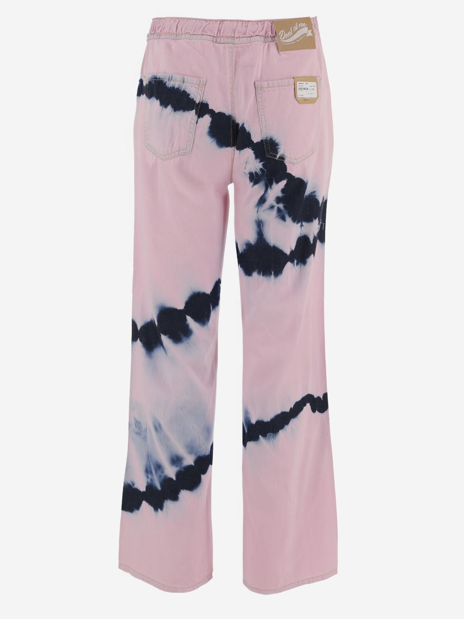 Don'T @ Me Tie-Dye Cotton Jeans — Pink, view 2