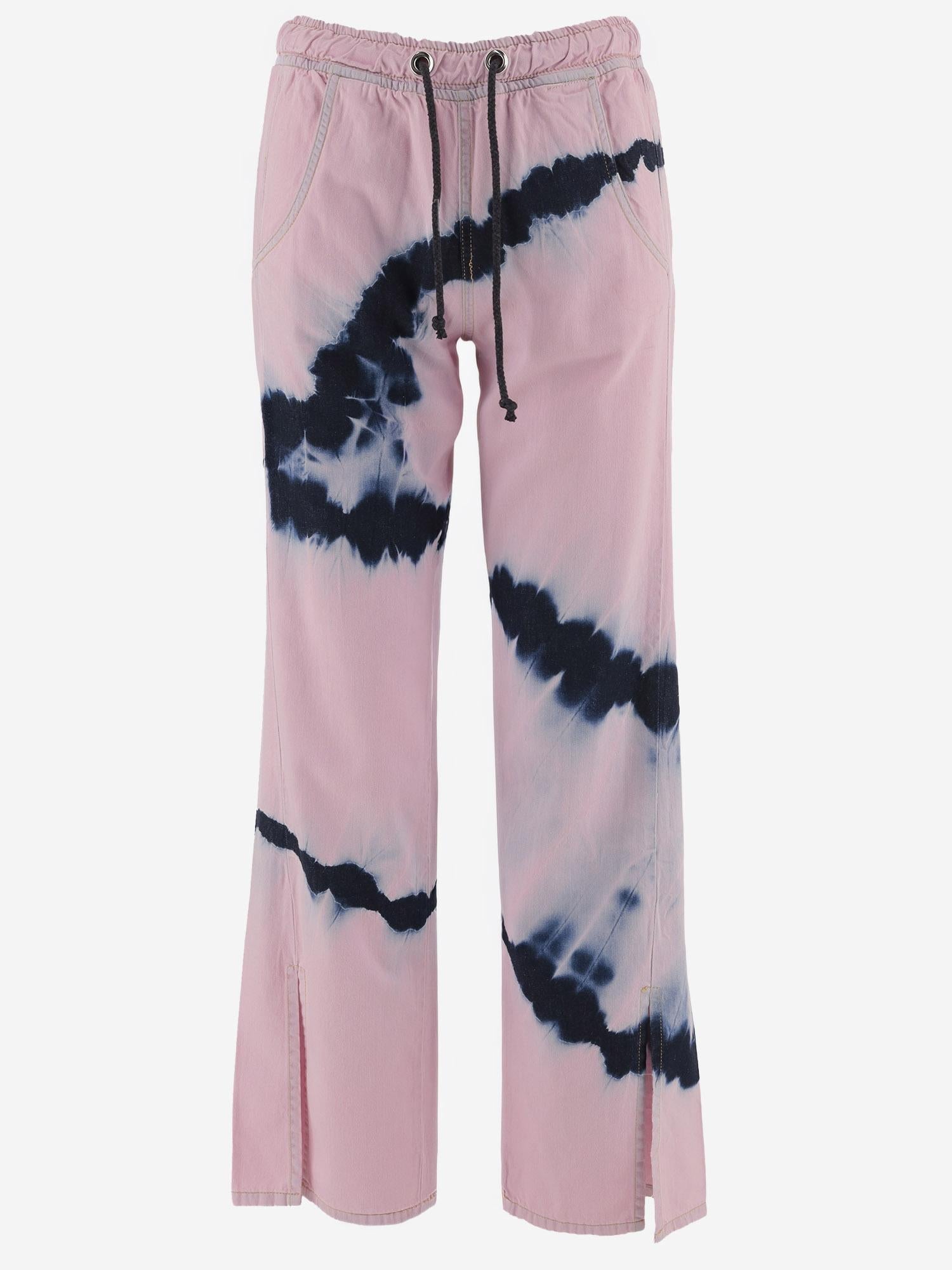 Don'T @ Me Tie-Dye Cotton Jeans — Pink, view 3